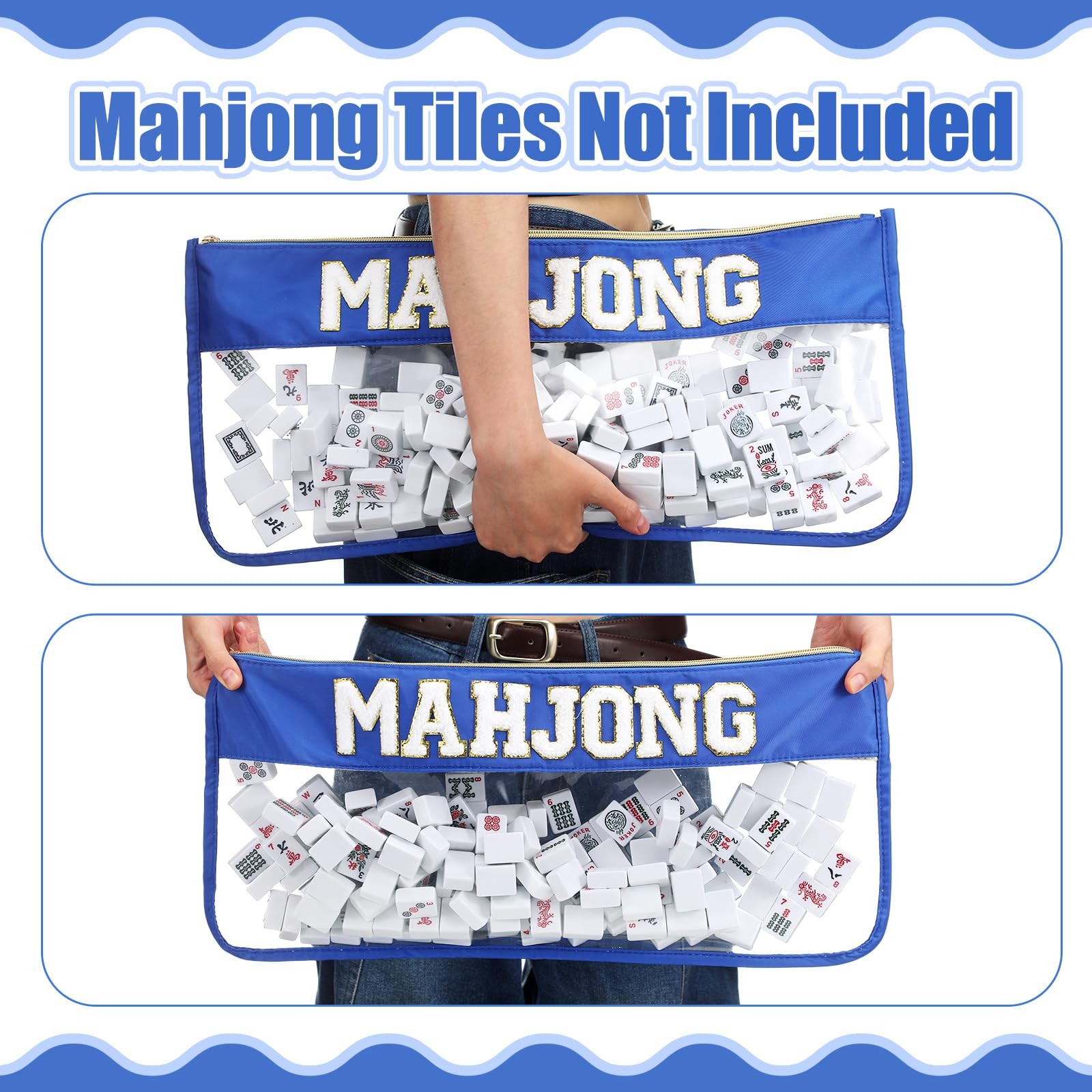 1 PCS American Mahjong Bag – Empty Mahjong Tiles Bag Only with Zippered & Let…