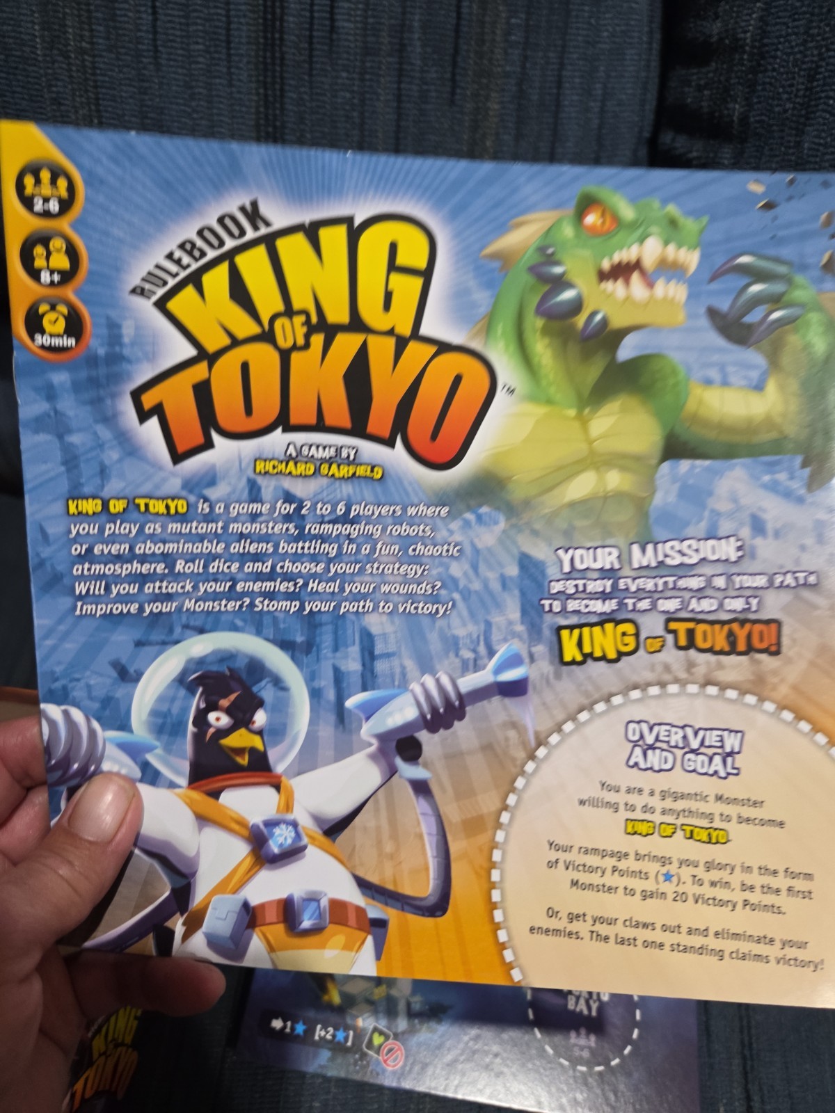 IELLO King of Tokyo Board Game Editionmissing Rules Perfect Cond Used Excellent