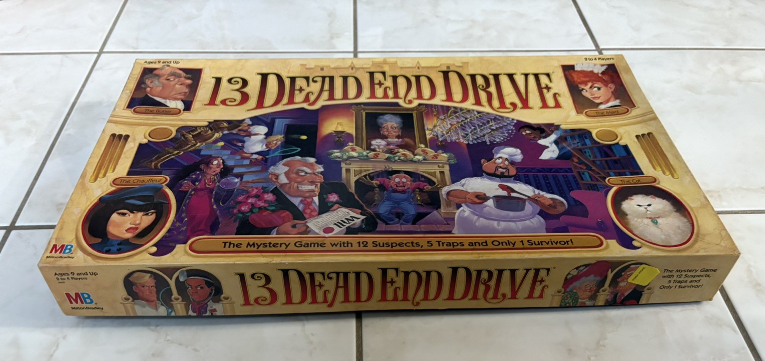 13 Dead End Drive Board Game Milton Bradley -Family Game Night Kids & Adults
