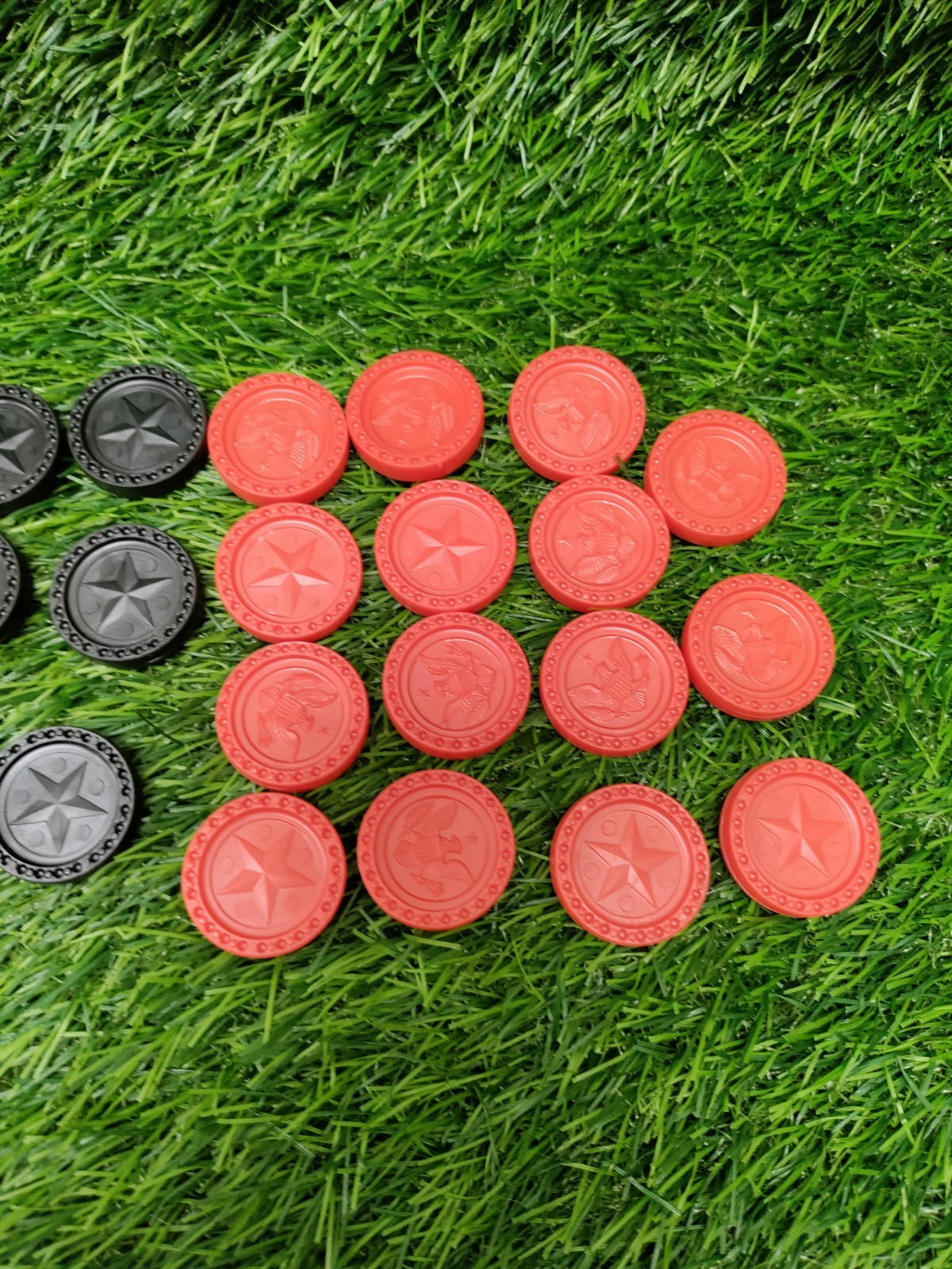 Vintage 1973 Backgammon & Acey-Deucy Board Game Checkers Red & Black Eagle Star