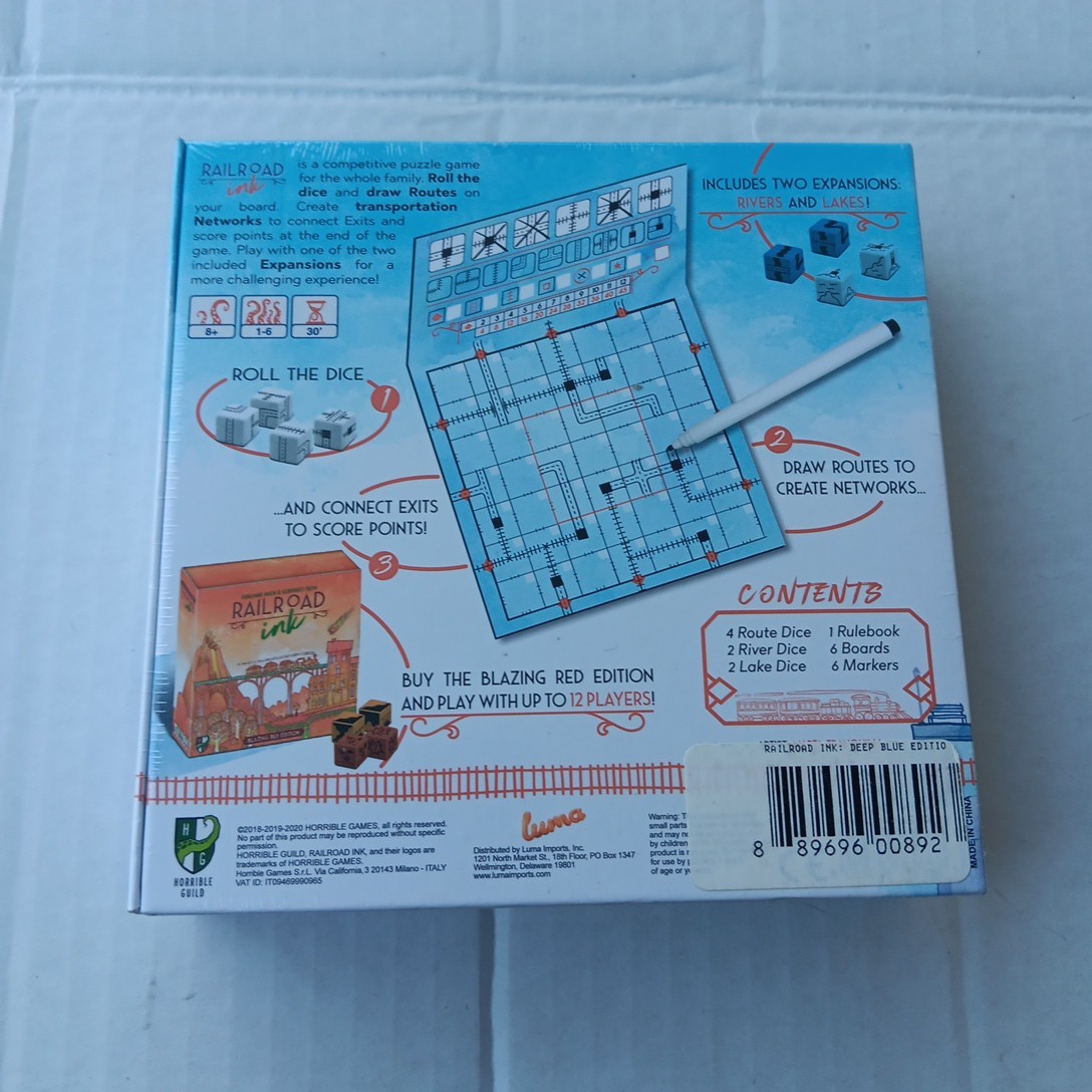 Railroad Ink Deep Blue Edition Puzzle Game Hjalmar Hach Lorenzo Silva New Sealed