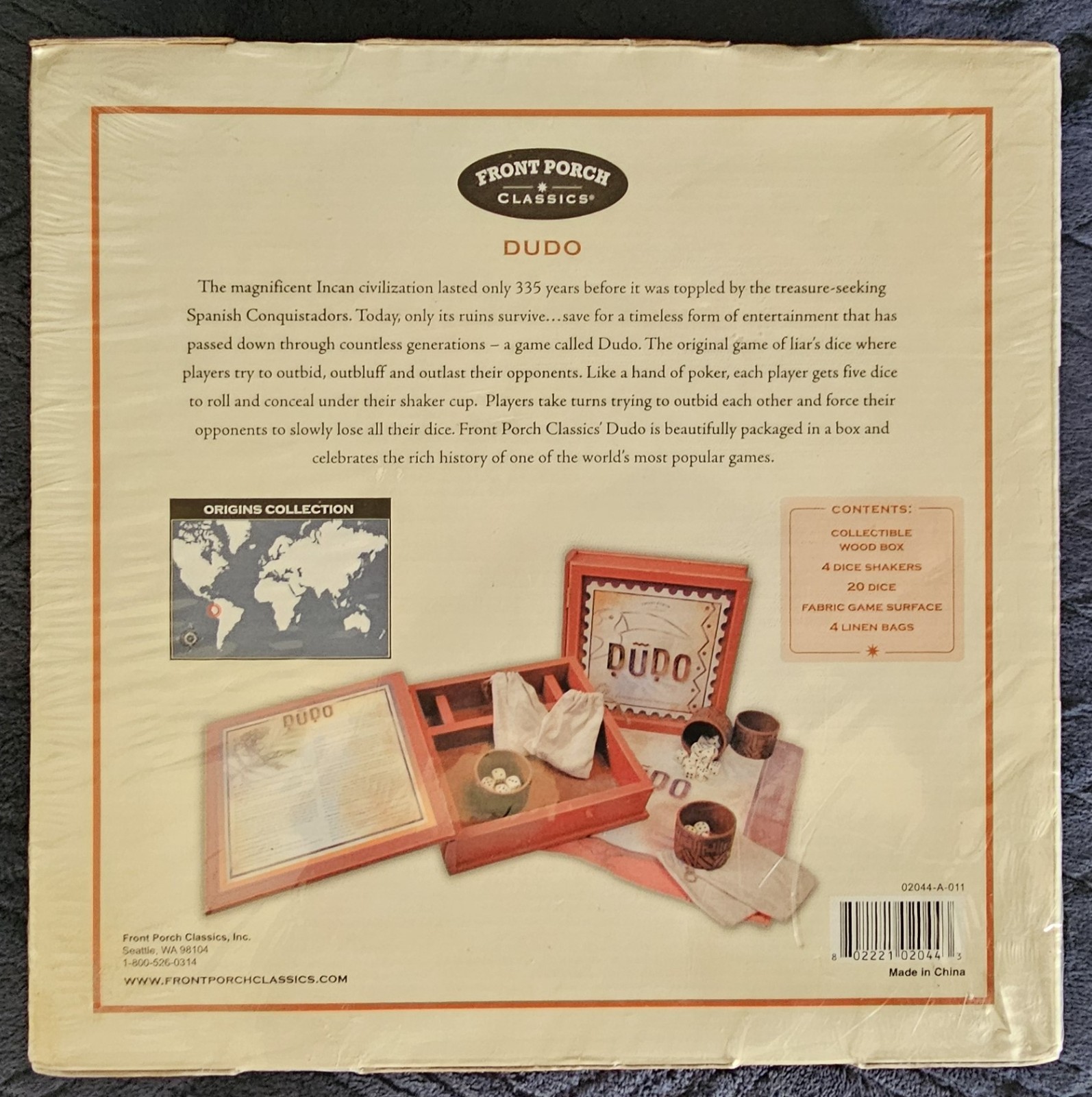 Front Porch Classics – DUDO The Origin of Liar’s Dice Bookshelf Collectible NEW