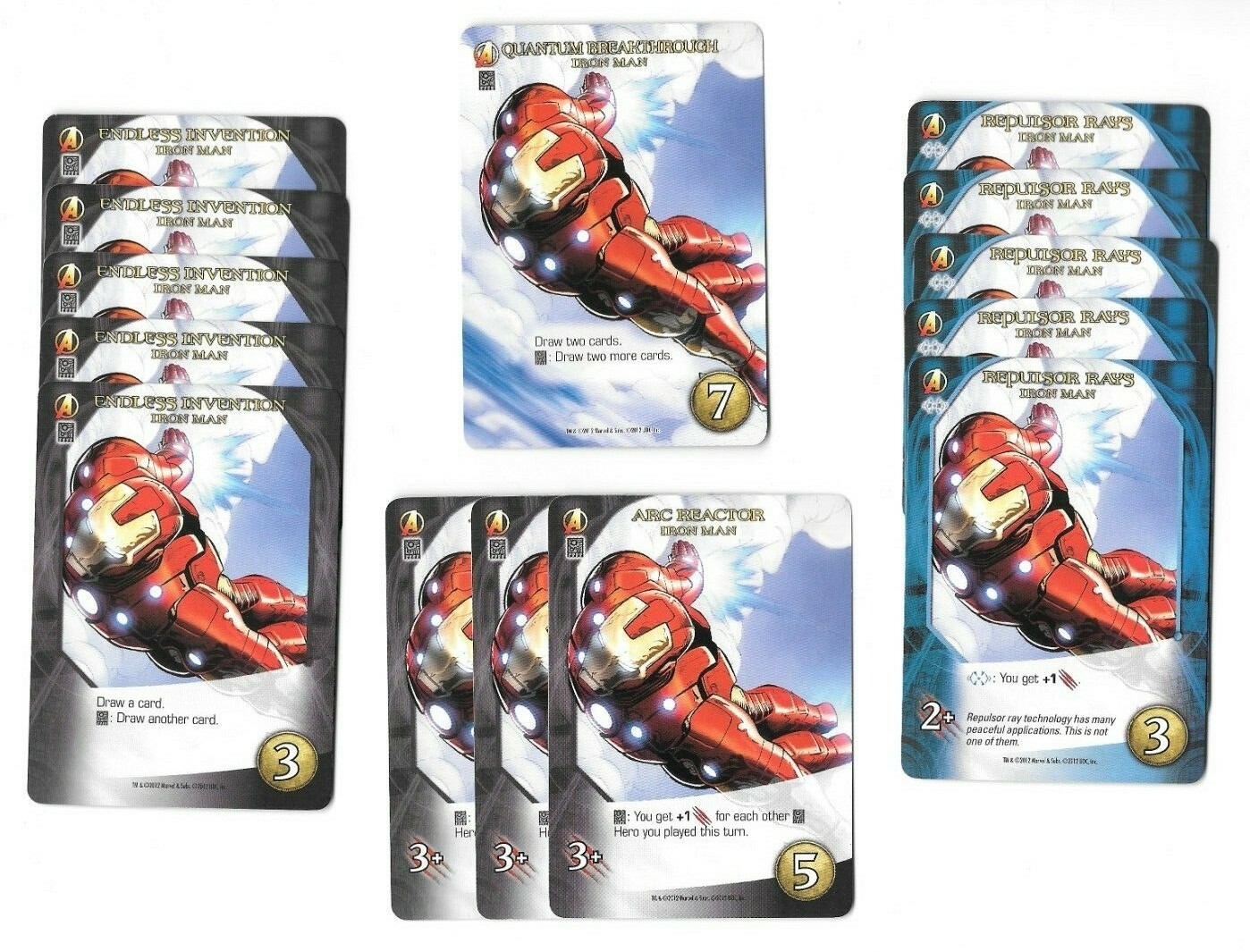 MARVEL LEGENDARY 14-CARD HERO DECK IRON MAN BASE GAME UPPER DECK 2012