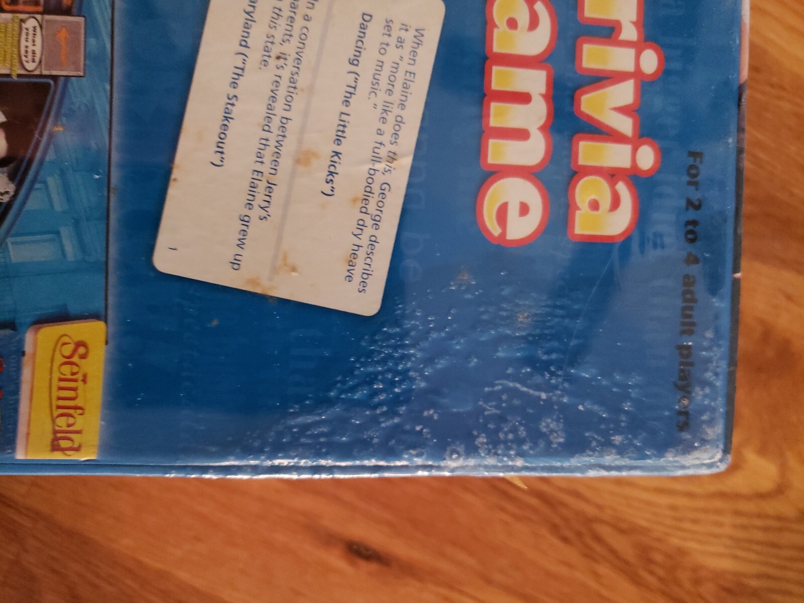 SEALED Seinfeld Trivia Game 2009 Adult 2-4 Players, Pressman #5300 water damage