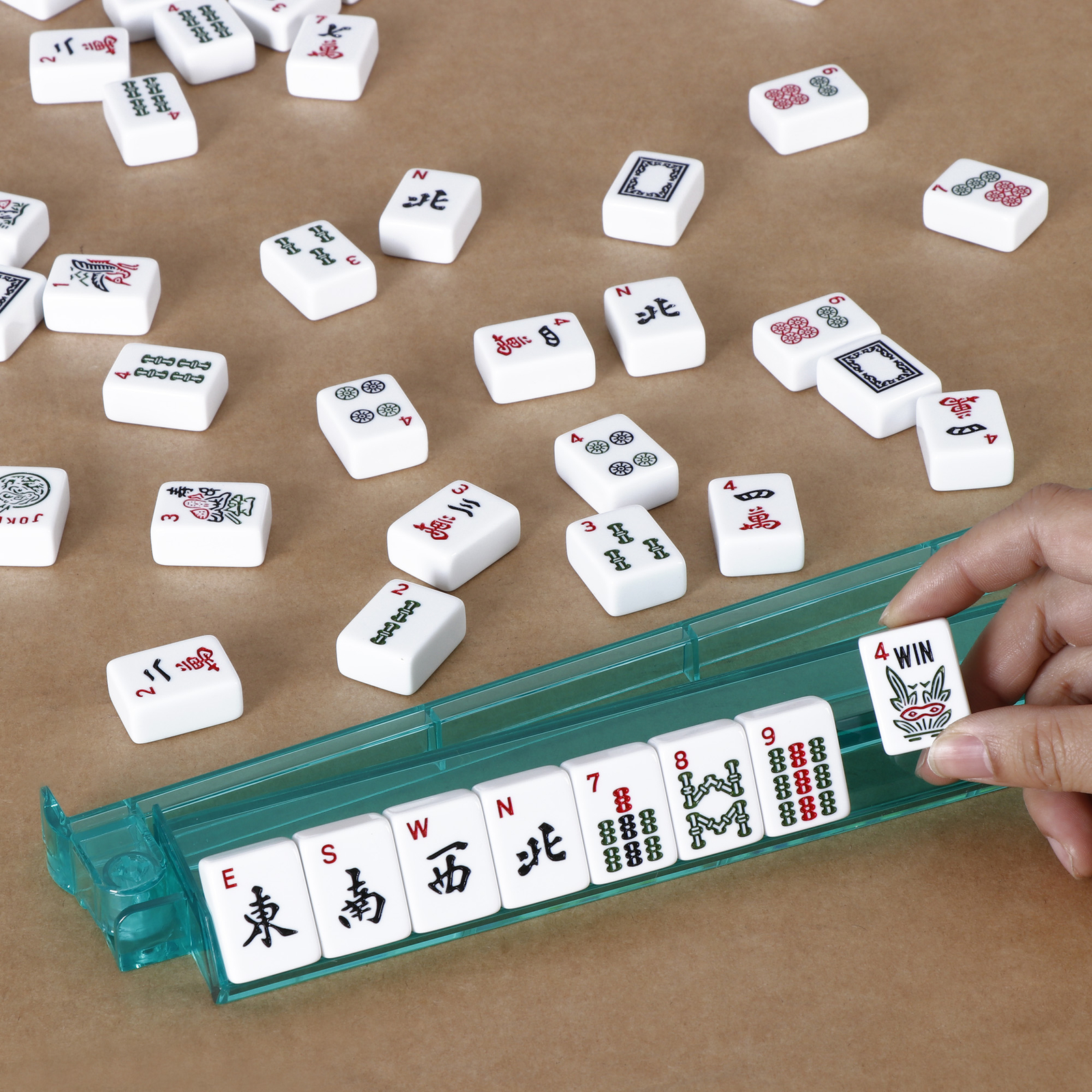 American Mahjong Full 166 Set Collectible Tiles with Pushers Family Playing