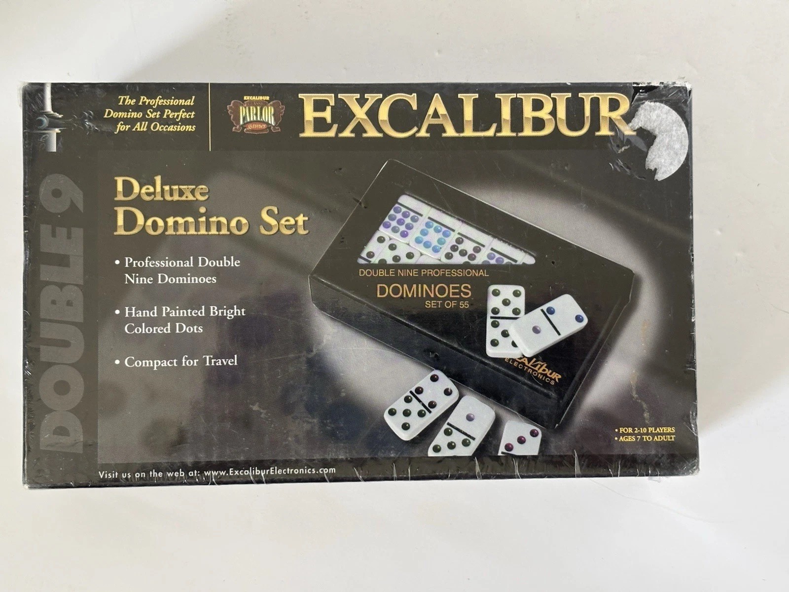 Excalibur Deluxe Double 9 Domino Set, Unused in Original Shrink-Wrap