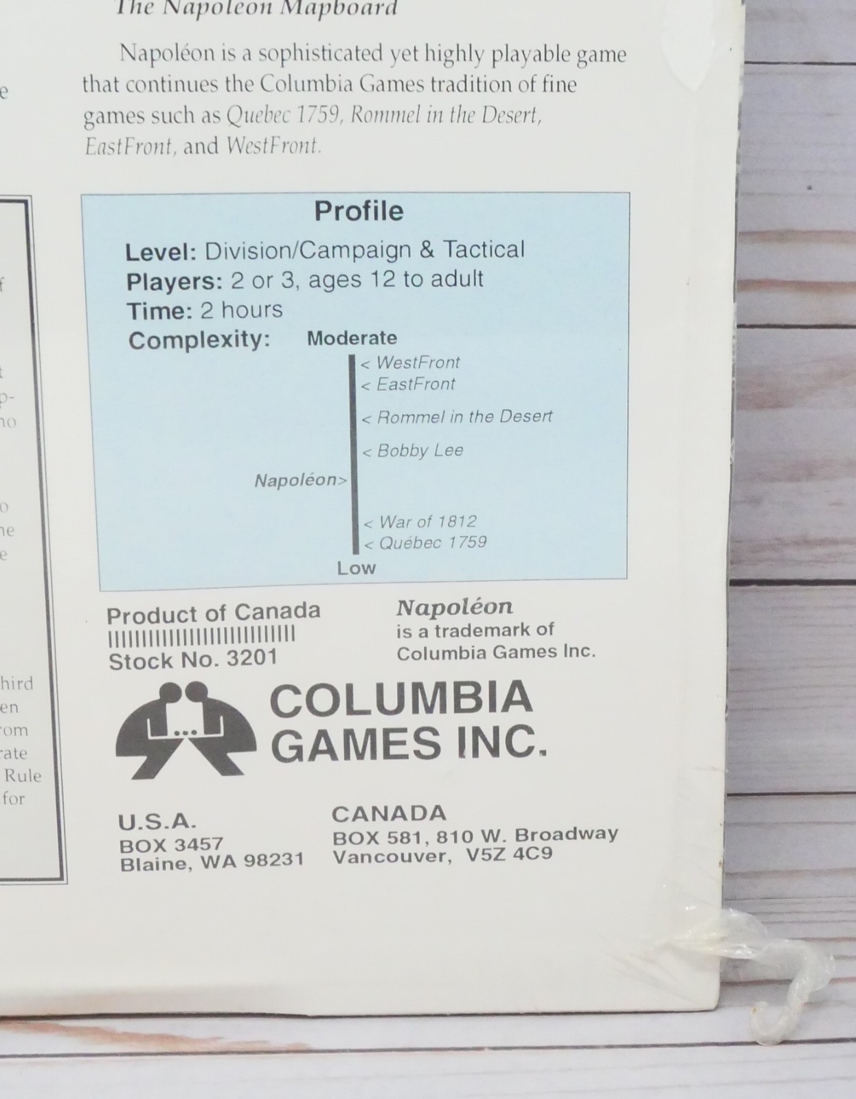 Columbia Games, Napoleon: The Waterloo Campaign 1815, 3rd Edition, Game Sealed