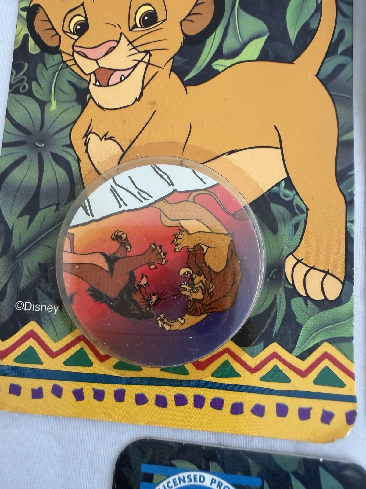 The World Pog Federation Lot of 7 The Lion King Carded Pogs with Slammer New