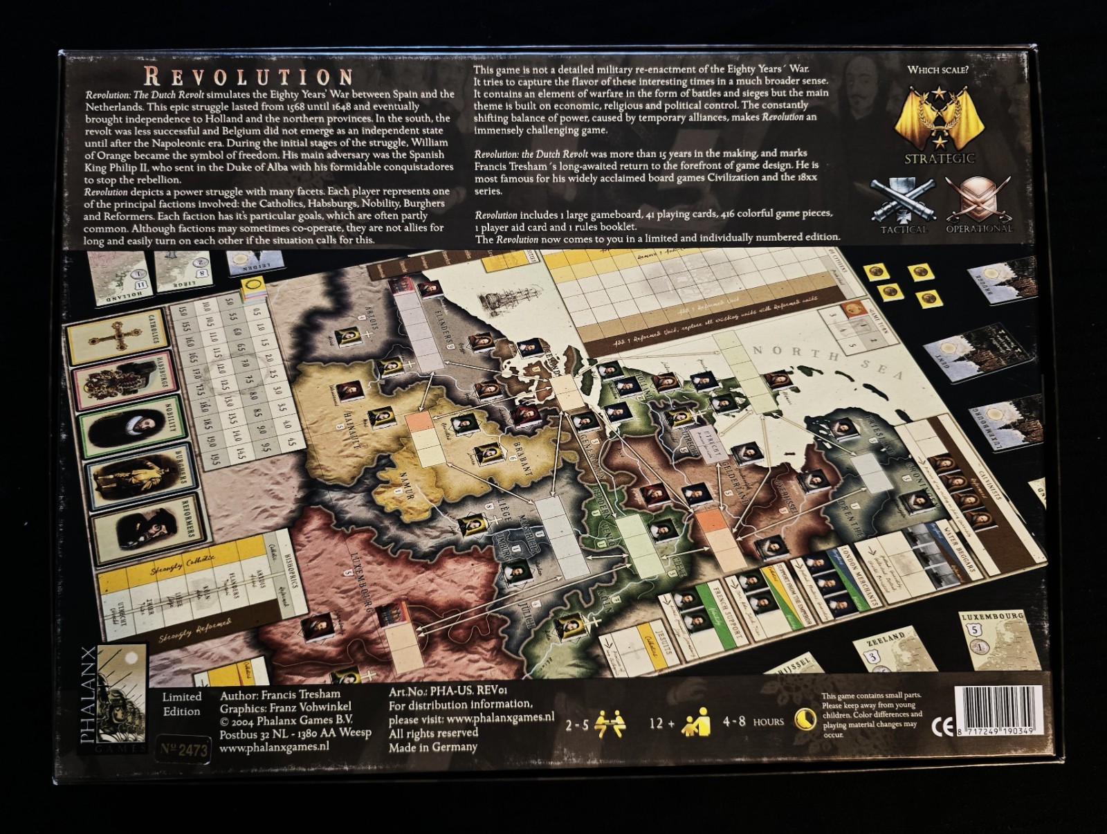 “REVOLUTION” STRATEGY BOARD GAME – PHALANX – PUNCHED, COMPLETE + EXTRAS