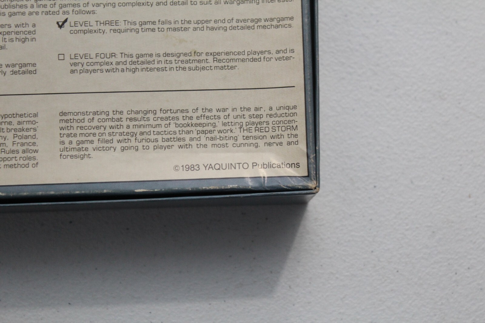 The Red Storm Invasion Of West Germany Yaquinto Games 1983 PUNCHED