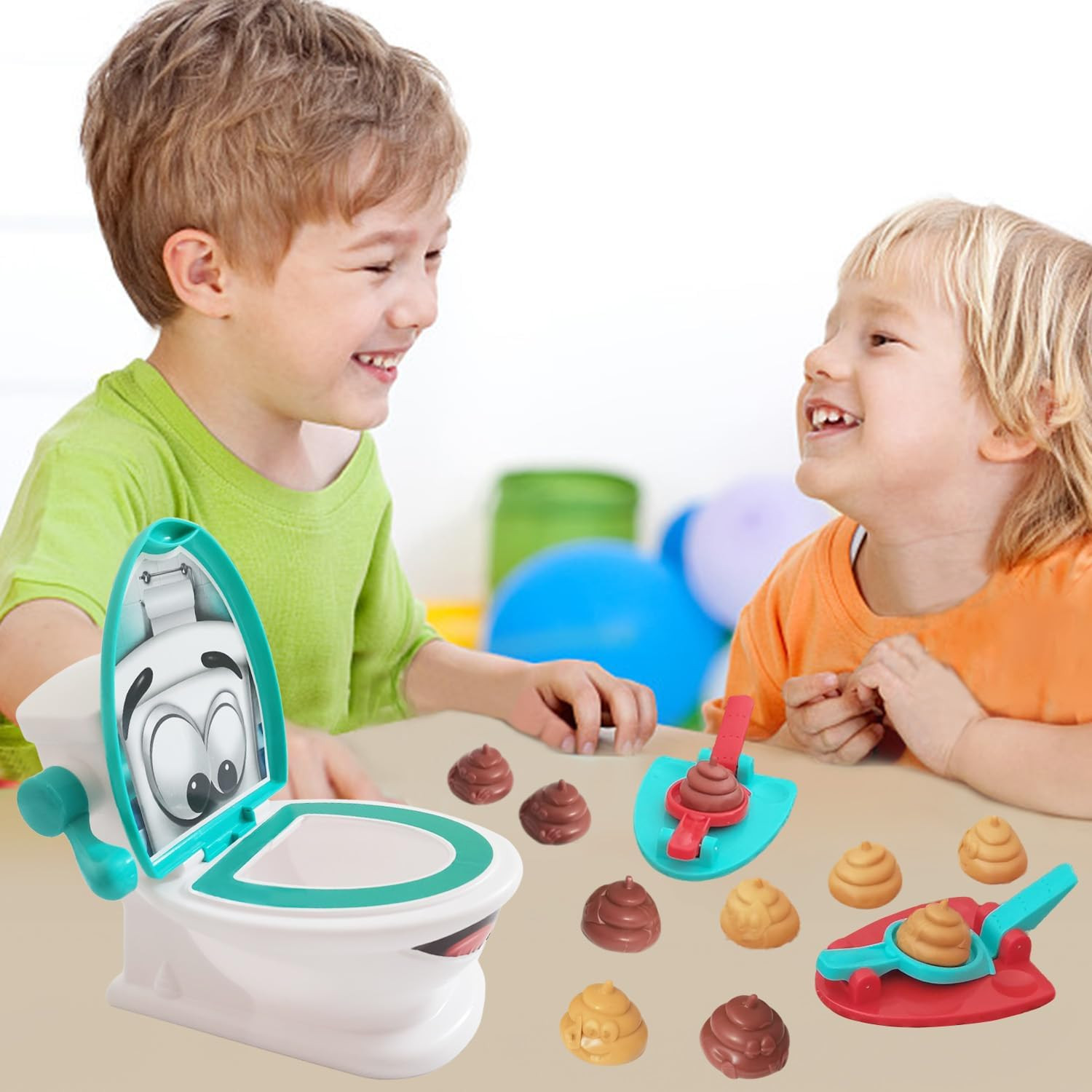 Poop Game, Funny Shooting Game, Family Board Games for Kids 4-12, with 1 Toilet