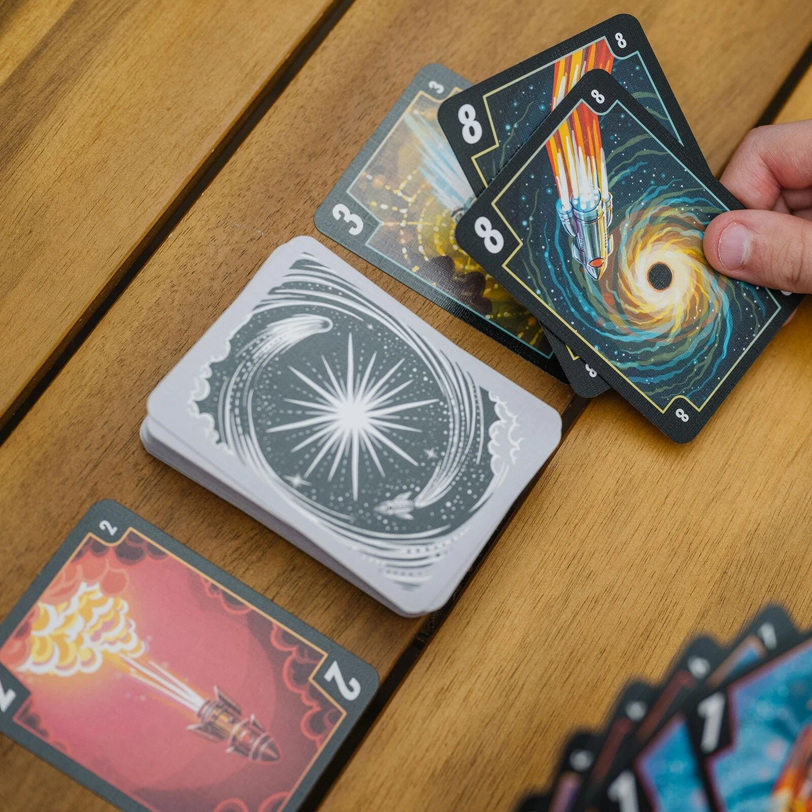 obo 3-2-1 Countdown Card Game – retro space card shedding