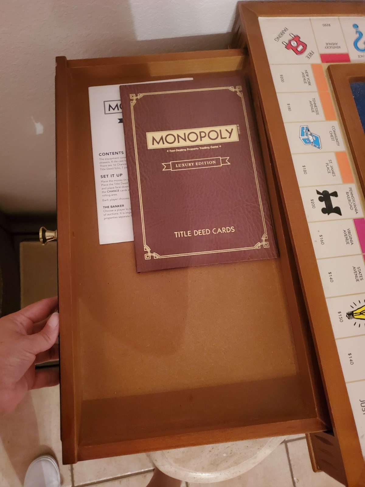 Monopoly Luxury Edition Maple Wooden Collectible Game Board *New Open Box