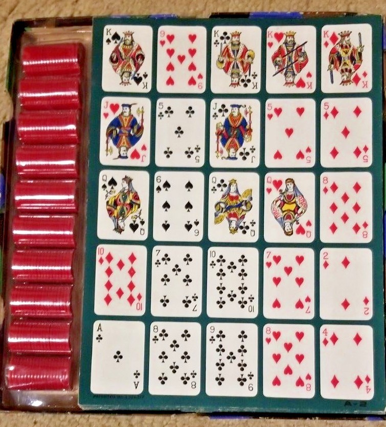 Vintage Po Keno Family Card Game – 12 Board & 200 Chip Set -Unusual Colorful Box