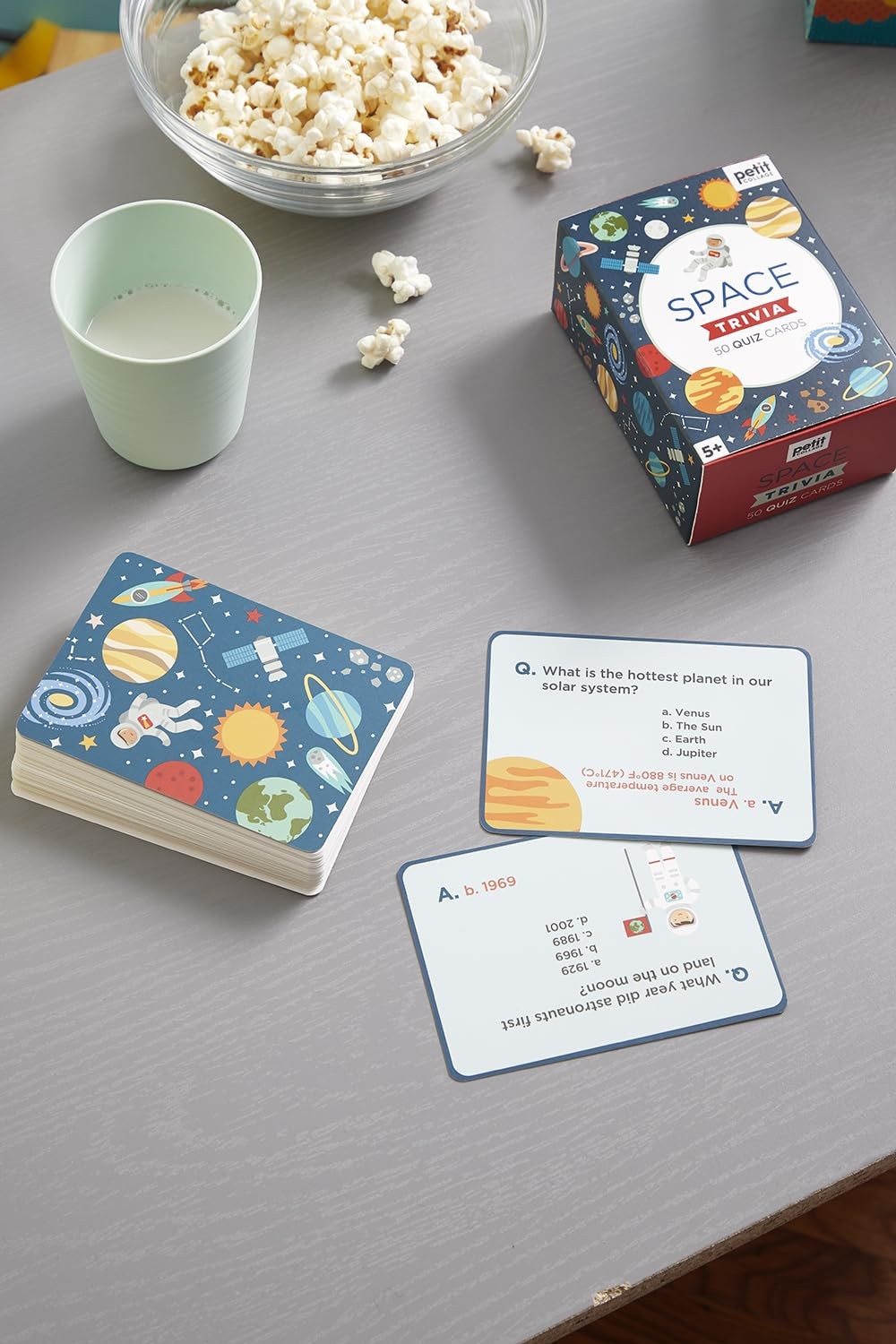 Space Trivia Quiz Card Set for Kids Educational Game Ages 5 and Up