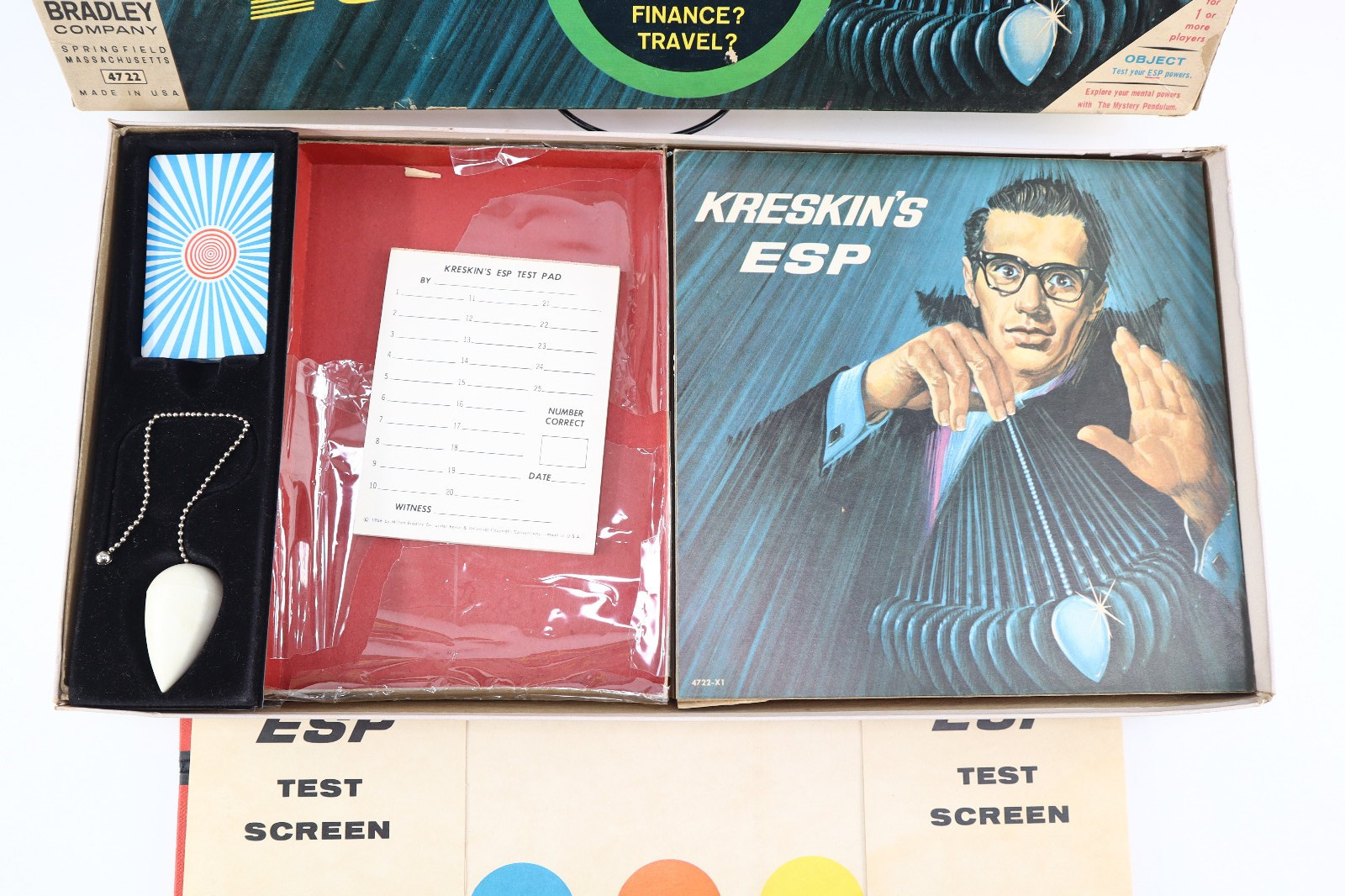 Vtg 1966 Milton Bradley KRESKIN’S ESP Board Game #4722 Made in USA