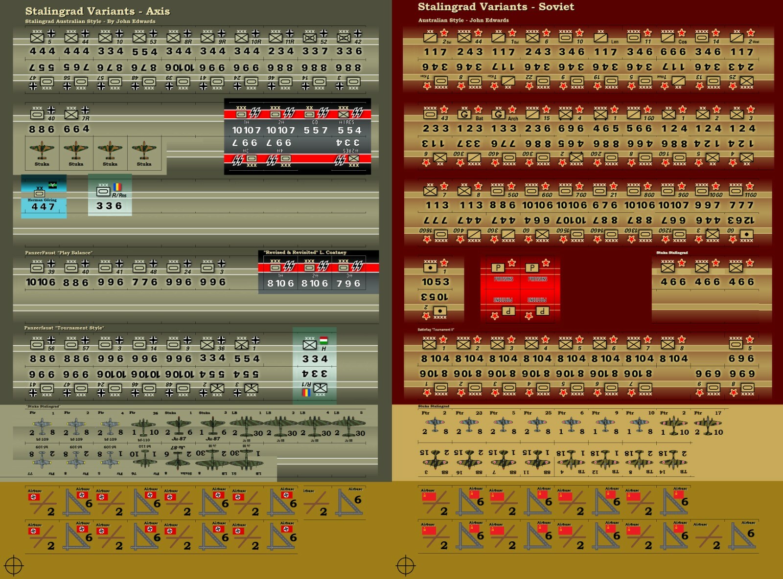 Stalingrad (’63) Multiple Variant Counters – Die-Cut