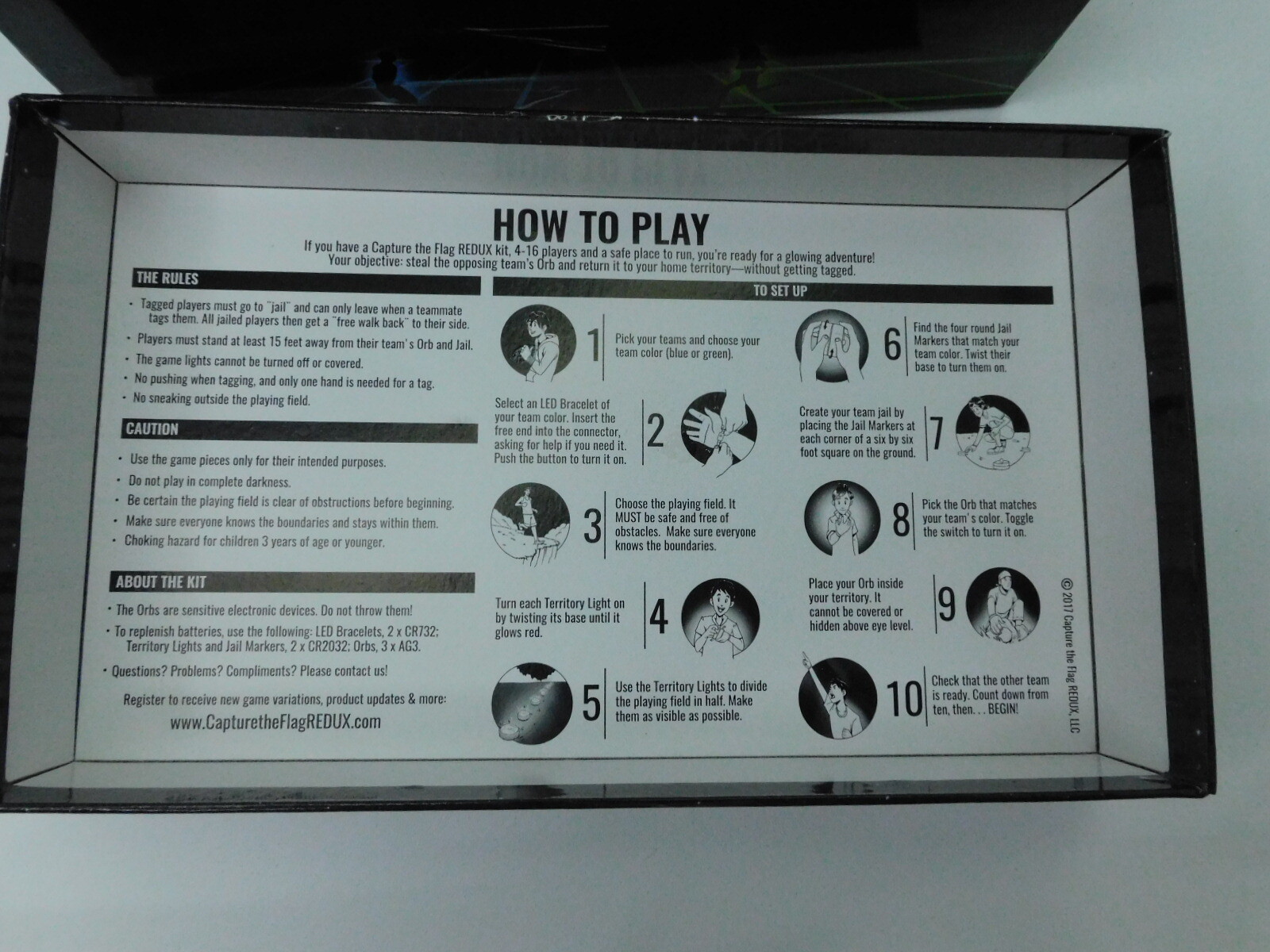 Capture the Flag REDUX Glow-in-Dark Outdoor Night-Time Youth Game. Open Box