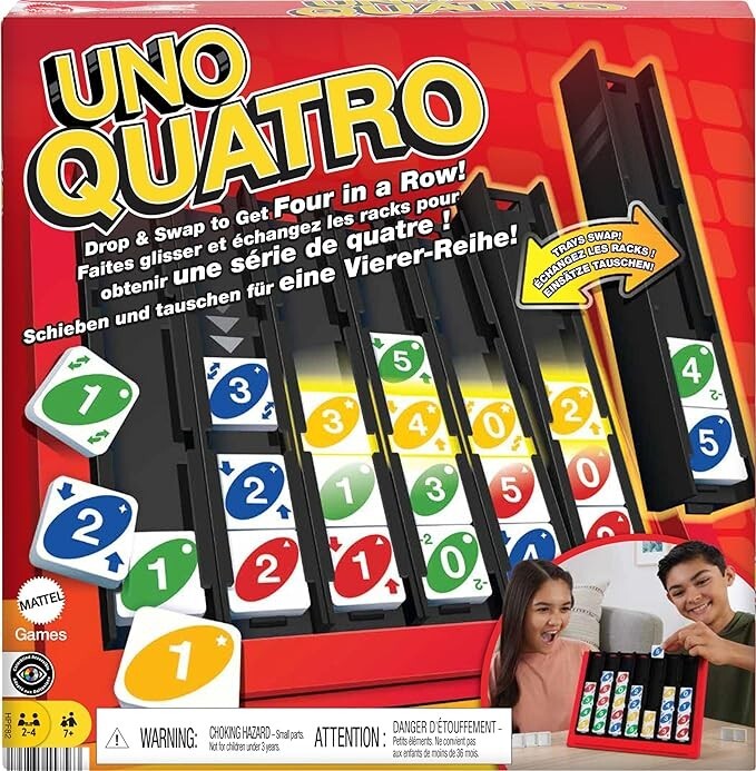 Uno Quatro Game Family Gaming Travel Size Party Game Board Games Toys Kid Age 7+