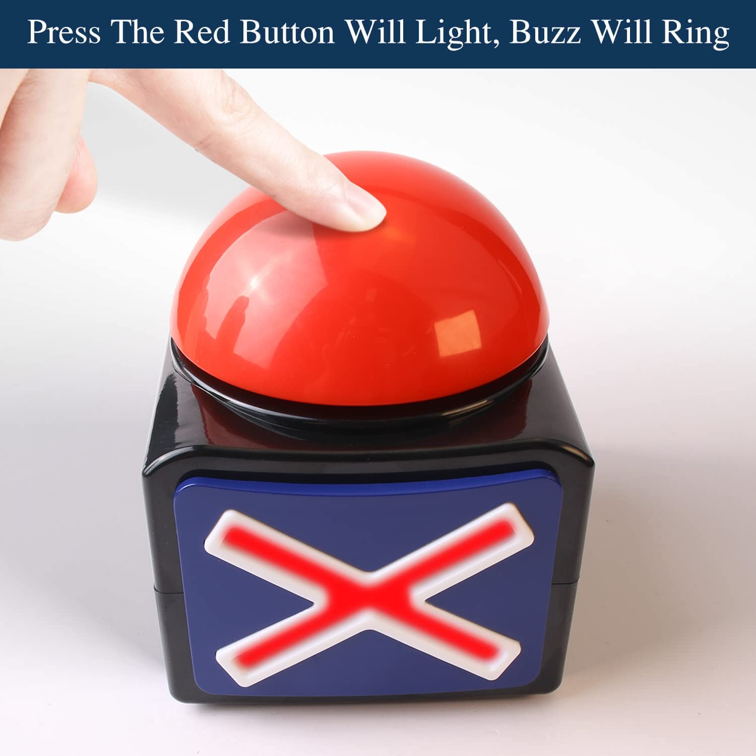 4Pack Game Buzzer – Quiz Trivia Lights Sound, Red Game Buzzer for Adults