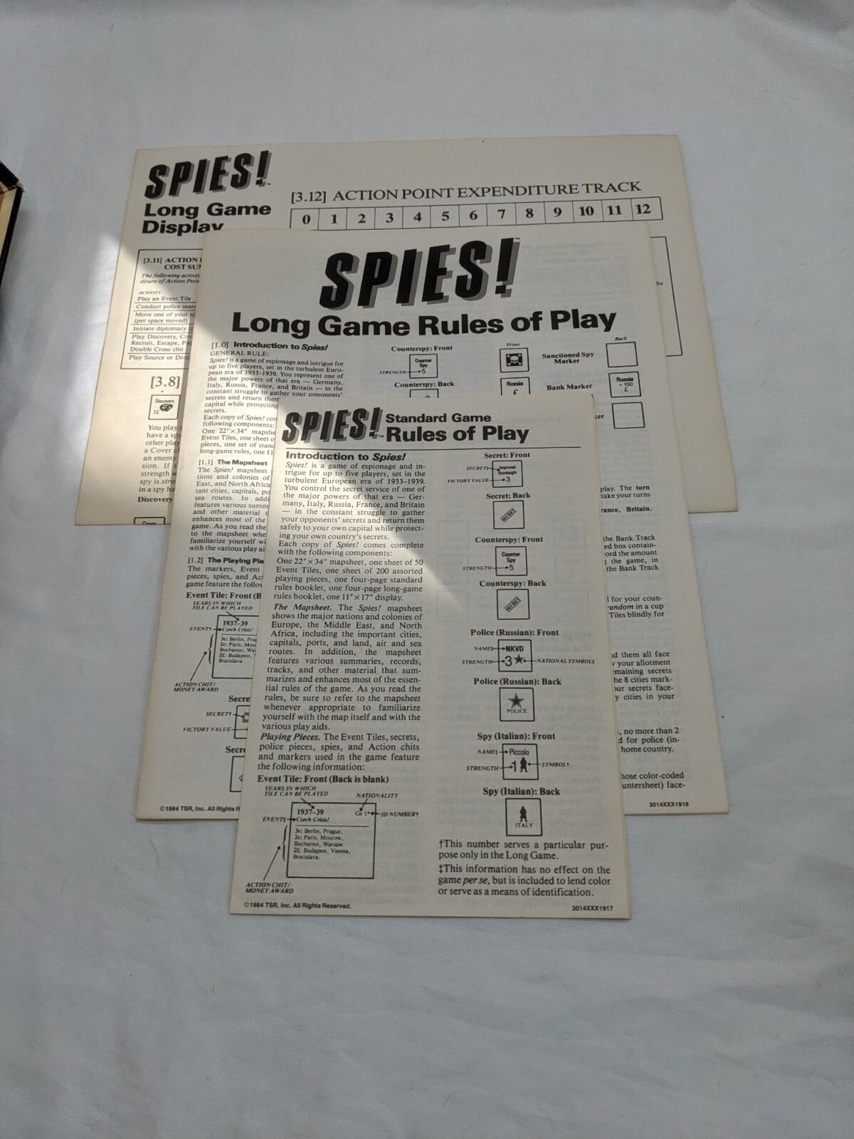 Vintage TSR Spies! Multi-Player Game Of 1930s Espionage Board Game