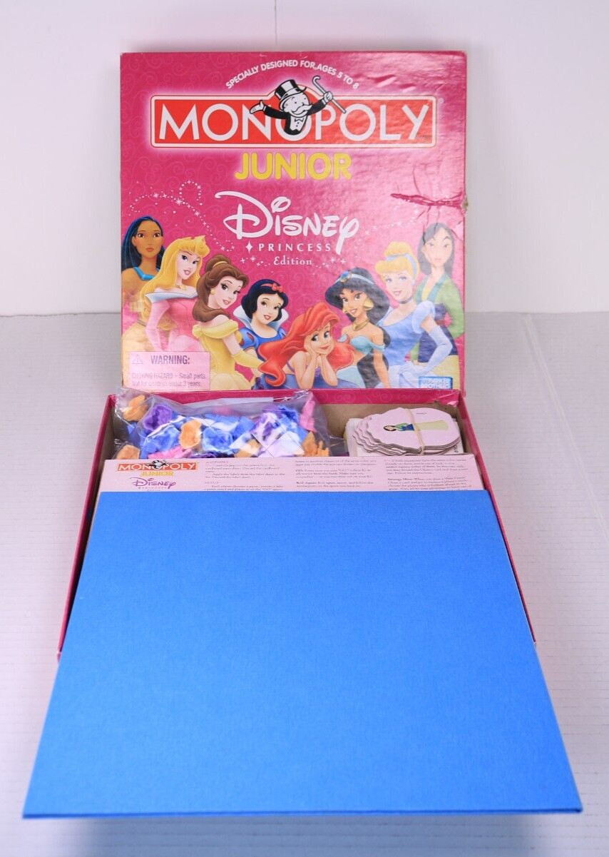 Vintage Monopoly Junior Disney Princess Edition 2004 95% Complete See Pics Good!