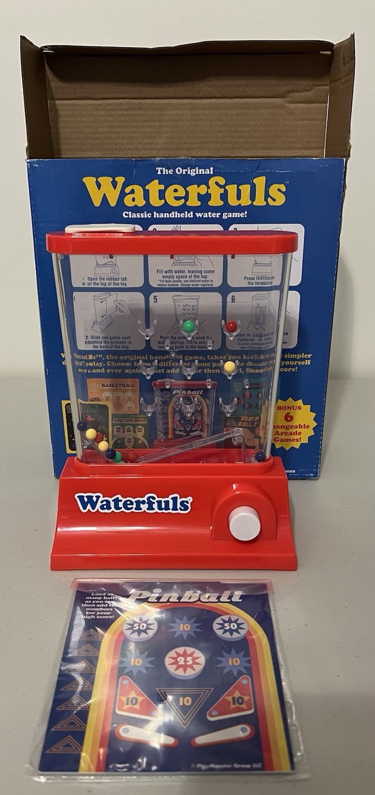 Original Waterfuls Classic Handheld Water Game – 6 Interchangeable Back Panels