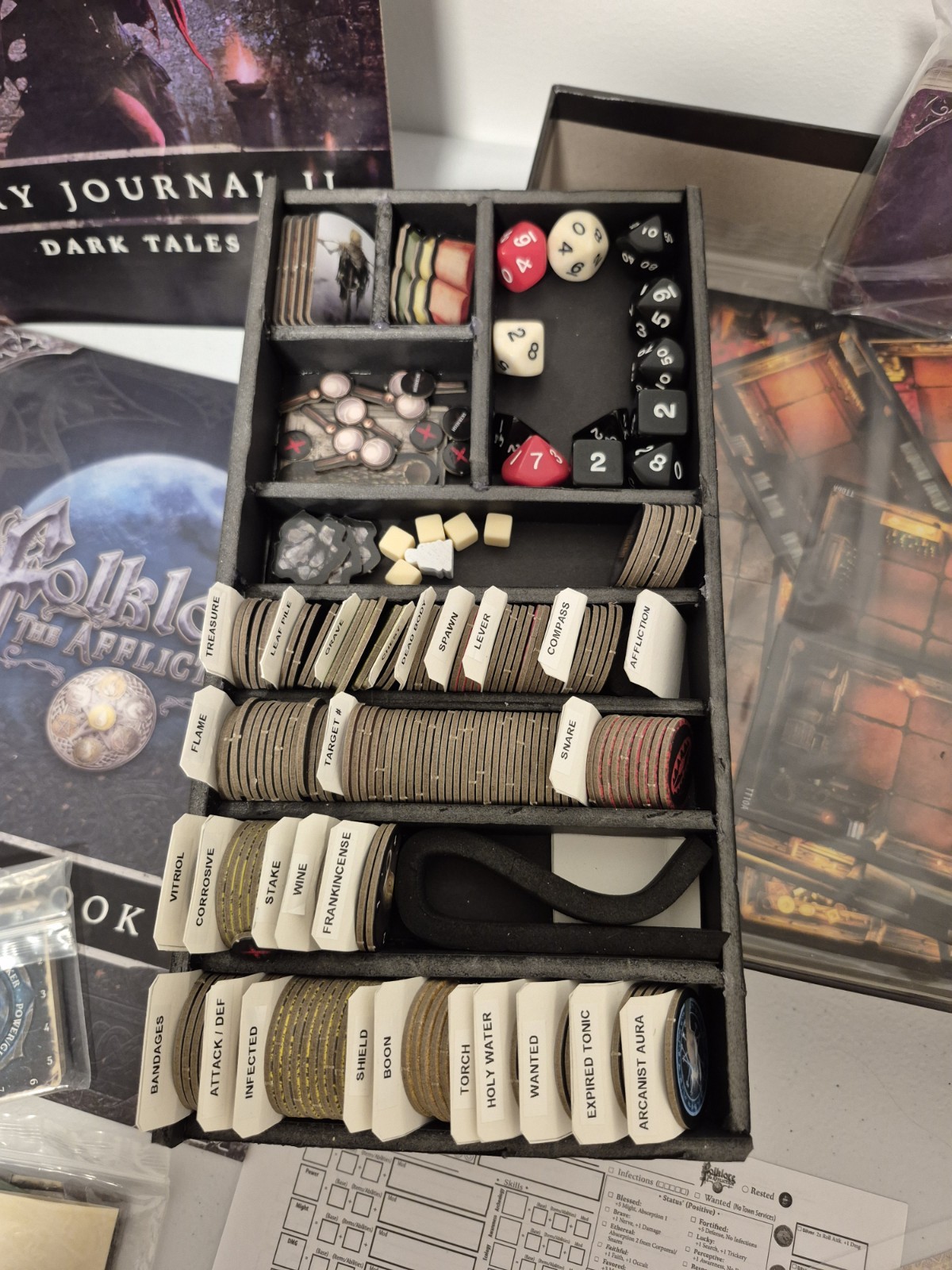 (X2) Folklore the Affliction 2nd Edition & Dark Tales Expansion Board Game RPG