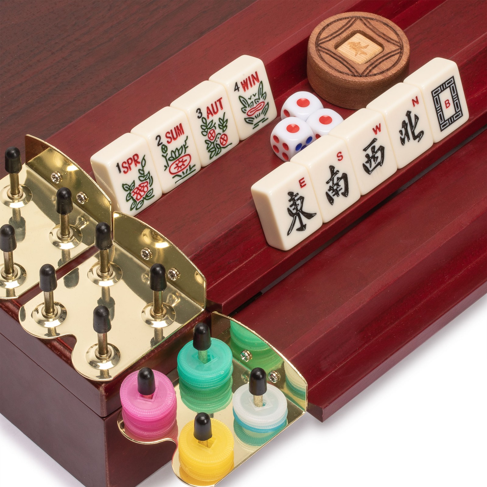 American Mahjong Set “The Classic” with Vintage Style Wooden Case
