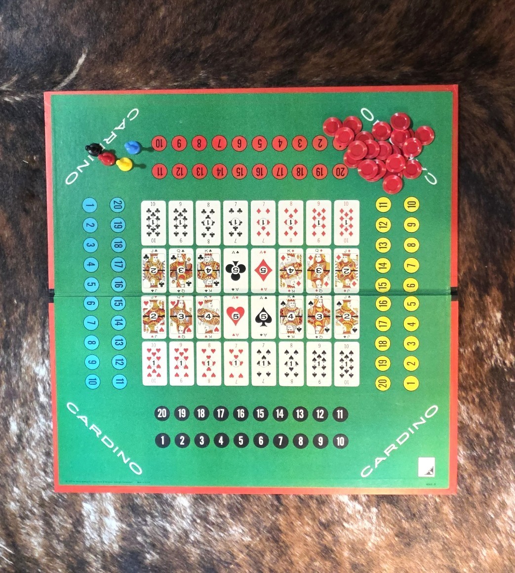 Vintage 1970 Milton Bradley CARDINO Exciting Card Tile Strategy Game!