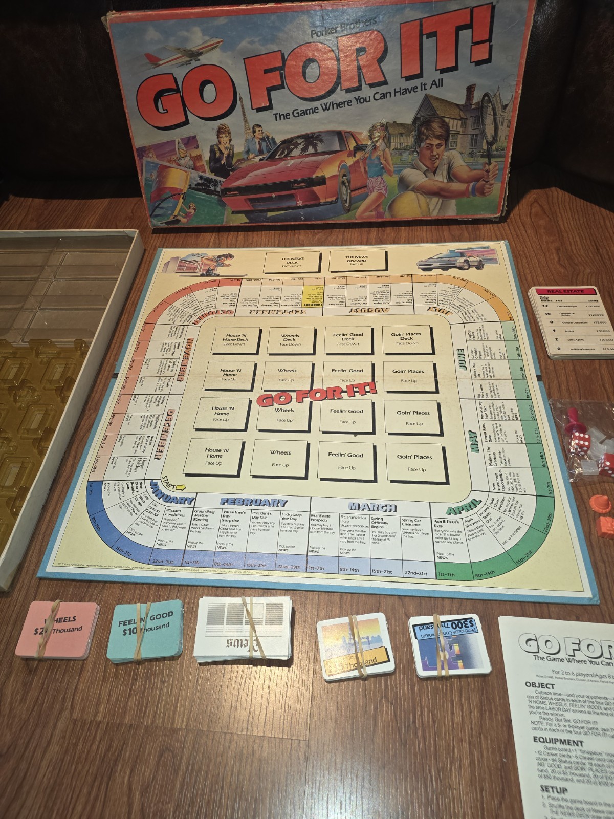 Parker Brothers Go For it Board Game Vintage 1986 Mostly Complete See Pics