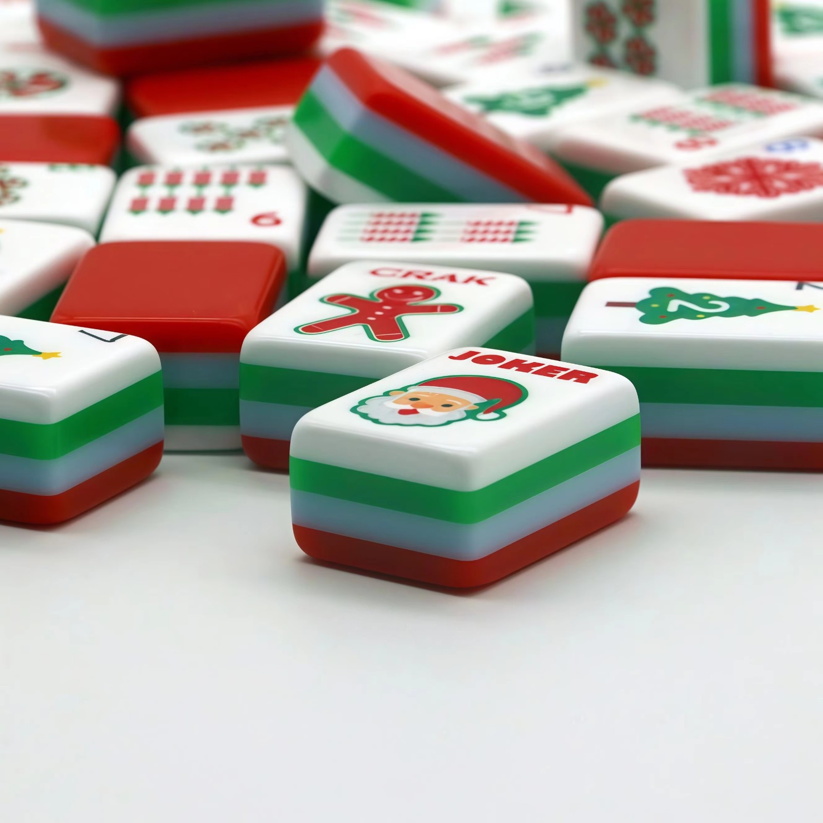 160 Christmas-themed American Mahjong set 4-layer acrylic American Mahjong tiles
