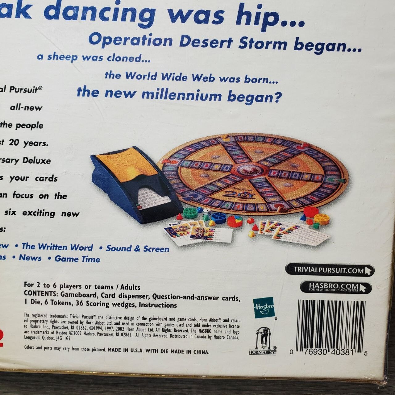 Trivial Pursuit 20th Anniversary Edition Trivia 2002 Game – New Factory Sealed