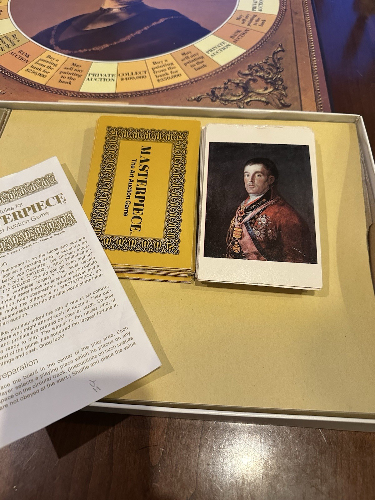 1972 Masterpiece Game Art Auction Game by Parker Brothers Complete