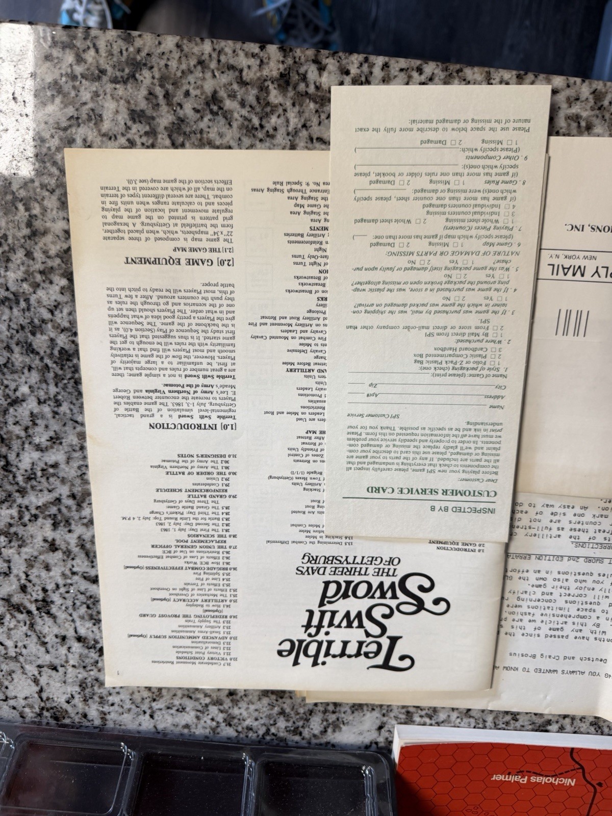SPI 1976 Tray – TERRIBLE SWIFT SWORD – Three Days of Gettysburg Game UNPUNCHED