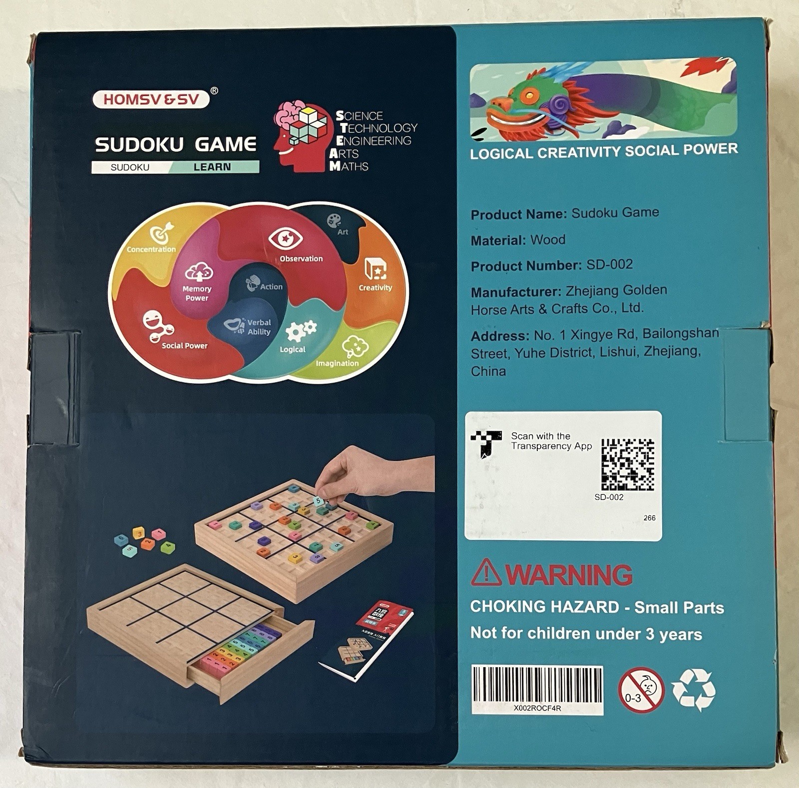 Learn Sodoku Colorful Wooden Game Board