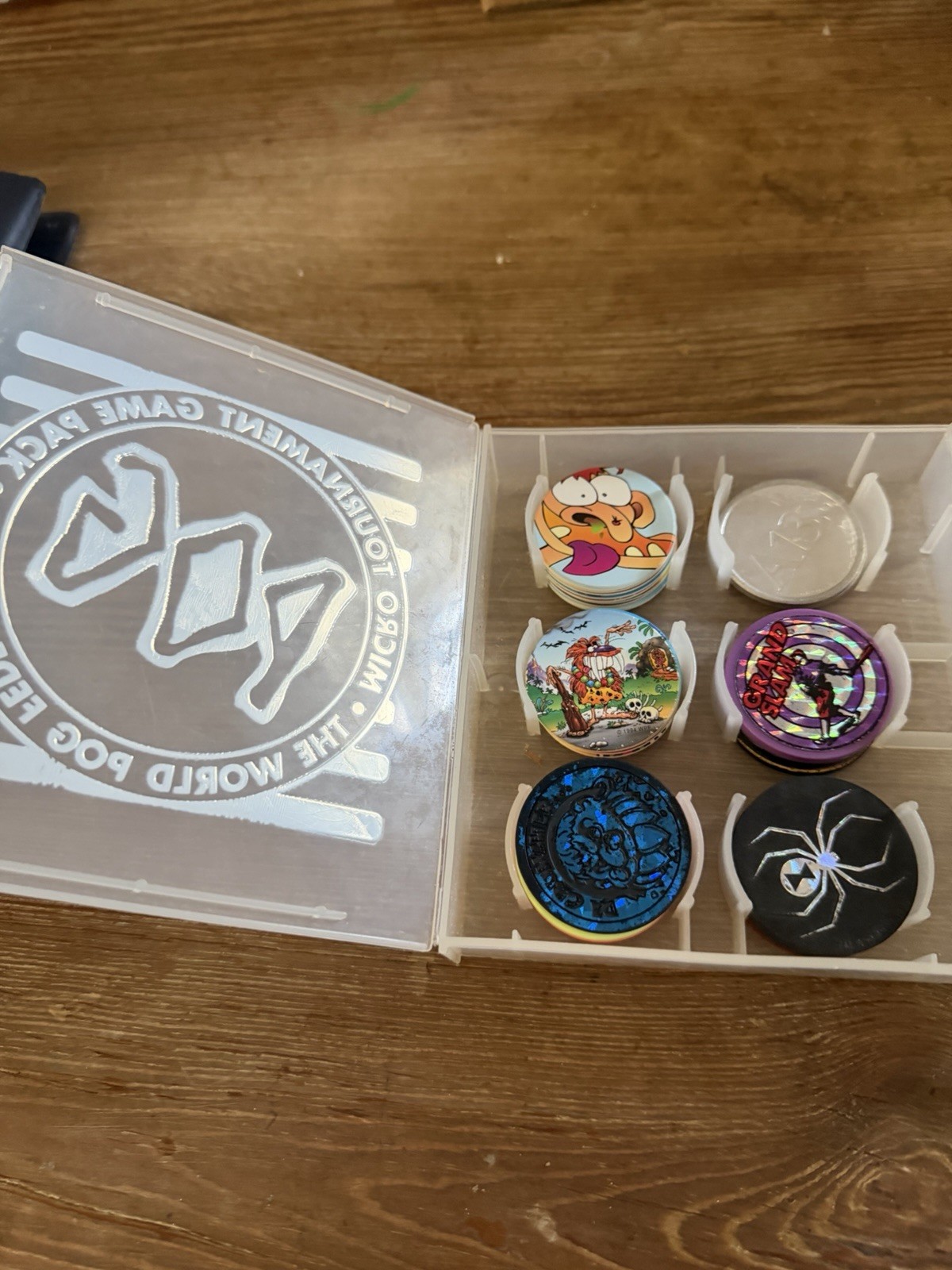 1990s Original 299 POGS & 10 Slammers/Game Boards/Notebook/Plastic storage box