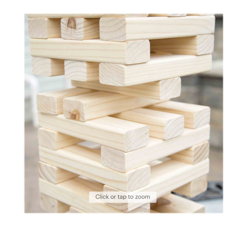 Nontraditional Giant Wooden Blocks Tower Stacking Game by Hey! Play!