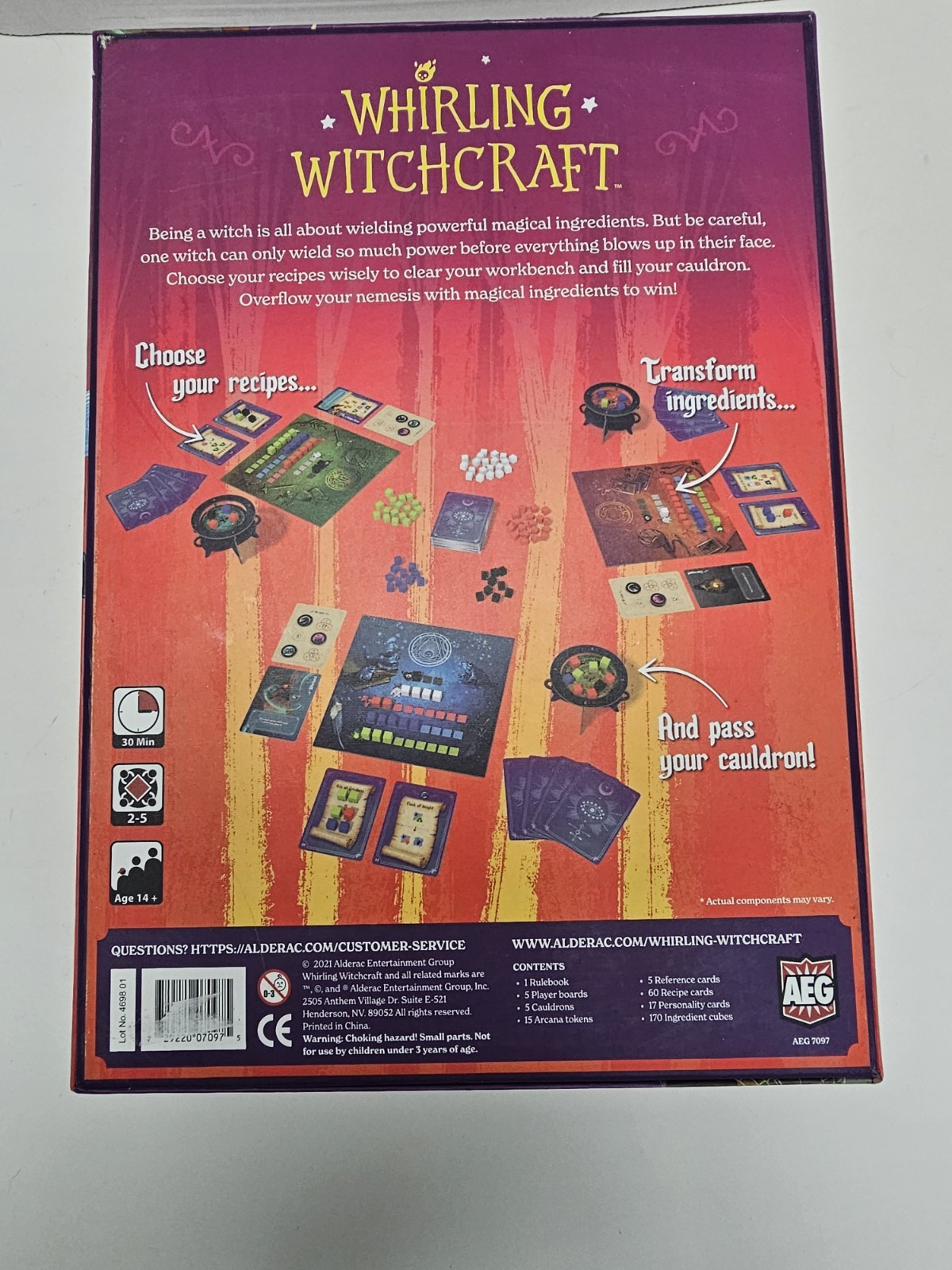 NIB Whirling Witchcraft Board Game by AEG 2021 Cauldron Recipes Ages 14+