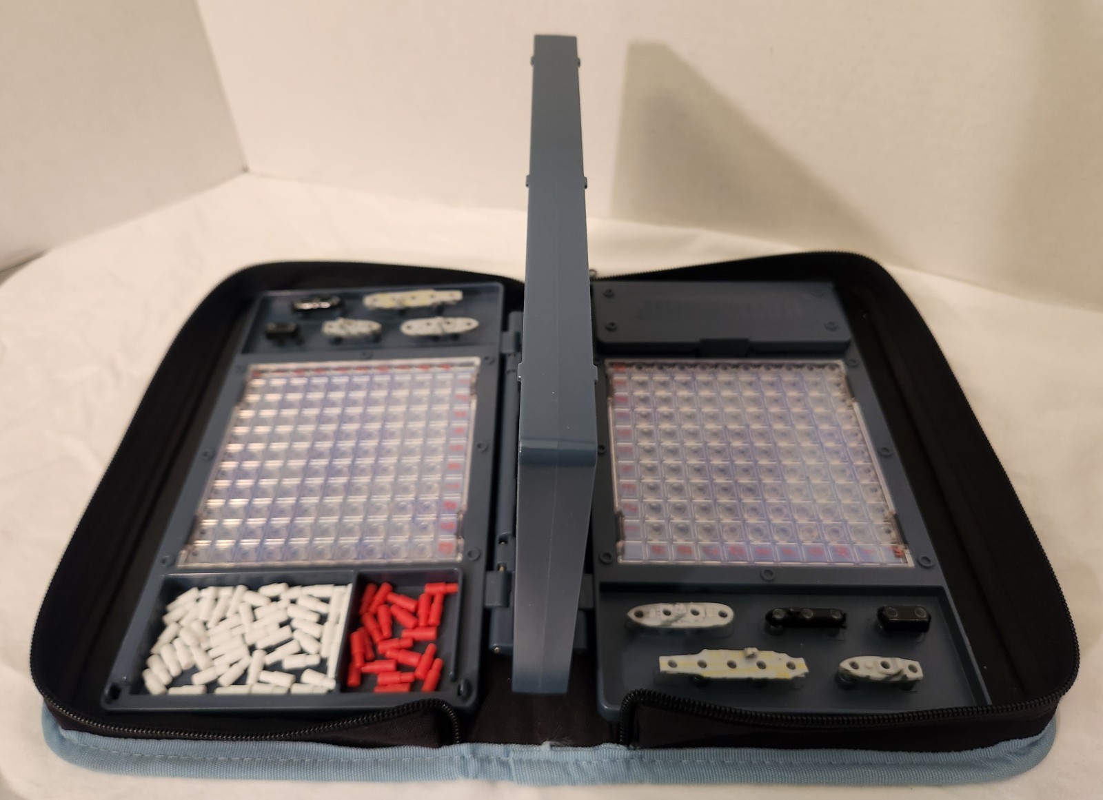 TRAVEL SIZE GAMES BATTLESHIP & DIMINO’S both compleat & in TRAVEL CASES