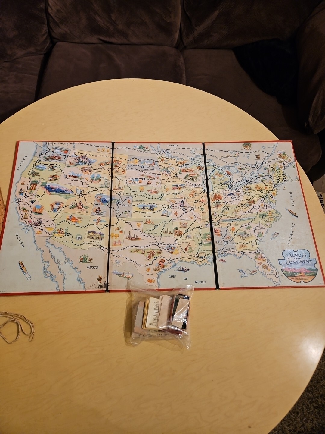 Vintage 1952 Across the Continent Board Game Parker Brothers