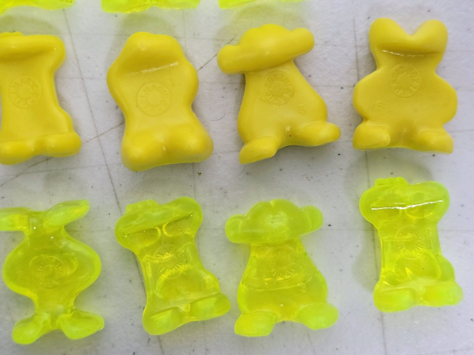 Vintage Gogo’s Crazy Bones 18 Count Yellow Green Lot 1990s Collectible Figurines