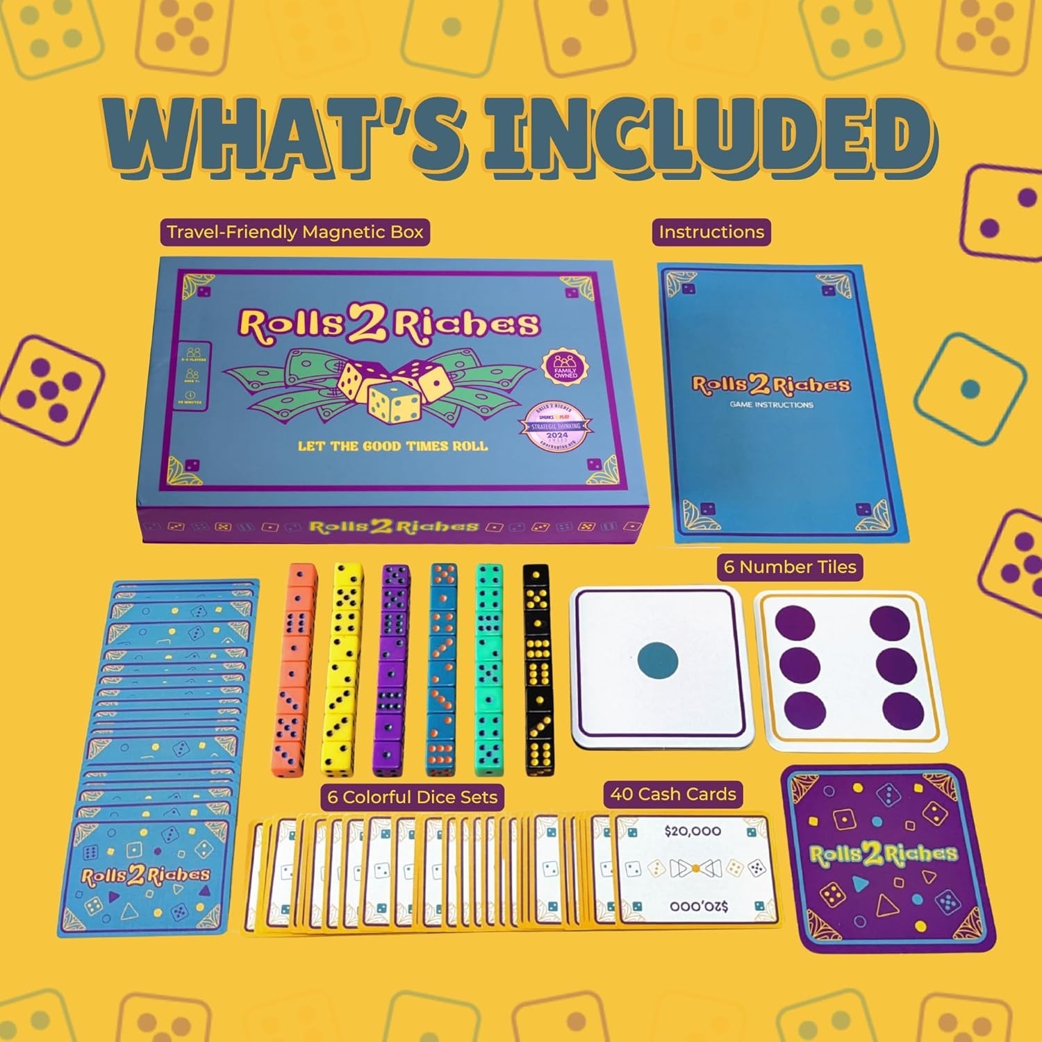 Travel-Friendly Rolls 2 Riches Game: Dice, Cards & Strategy for Outdoor Fun