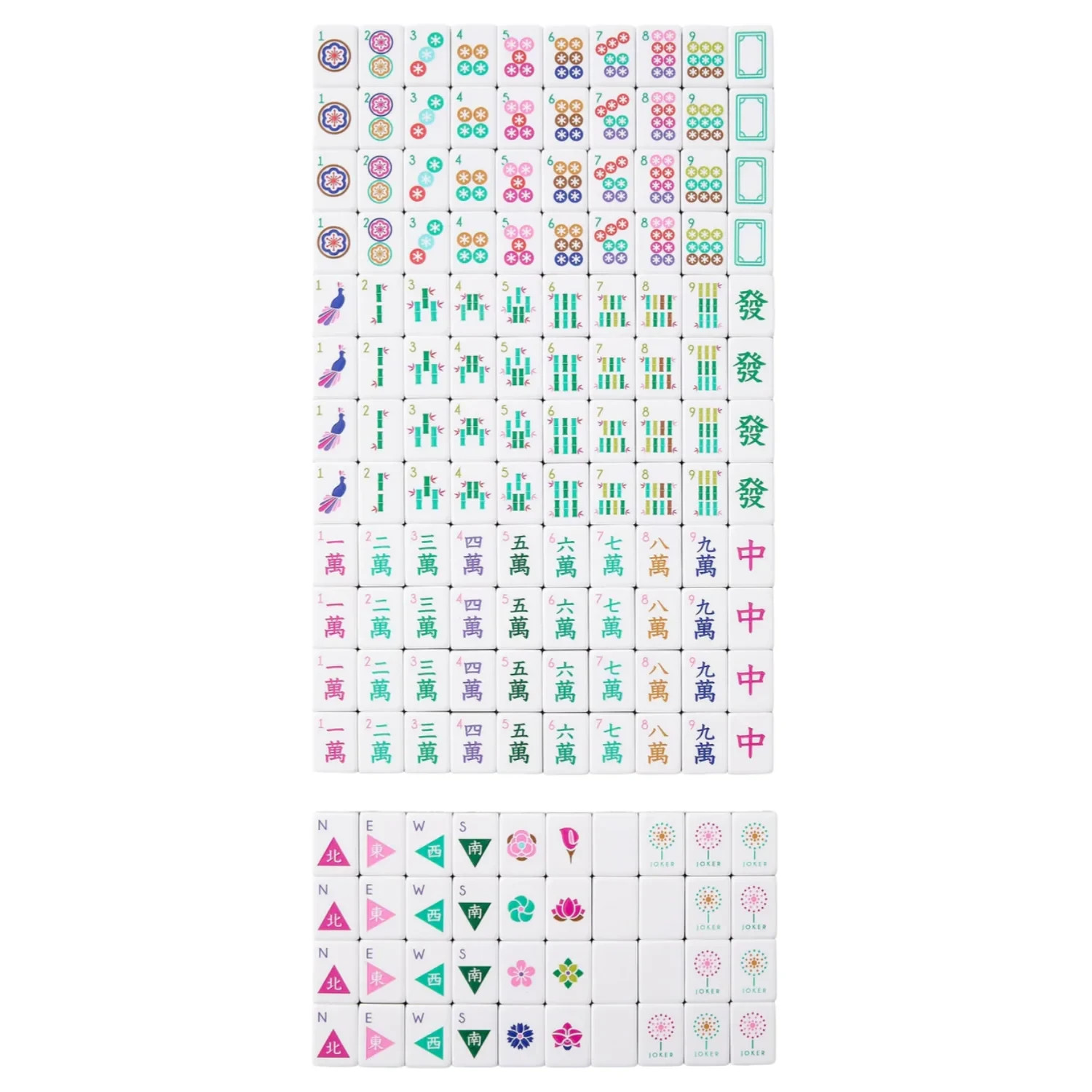 Pink American Mahjong 4-layer Acrylic Tiles 160 tile Game(1S-4-2-(02