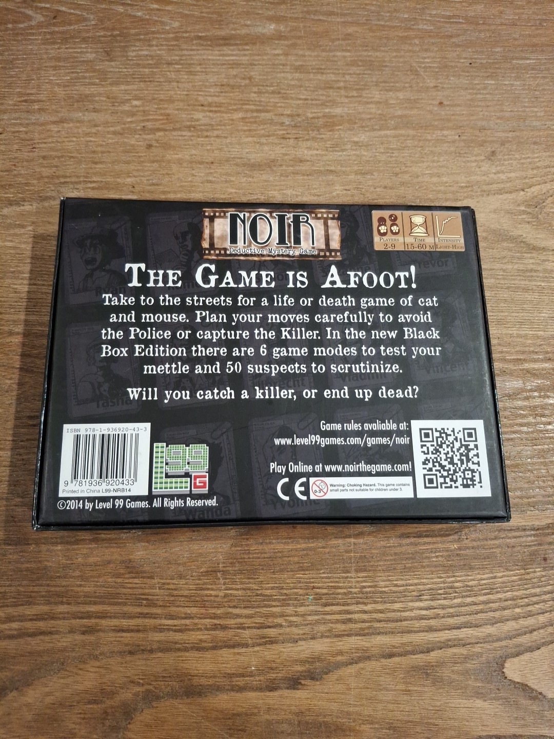 Level 99 Games – NOIR: Deductive Mystery Game Black Box Edition – COMPLETE!