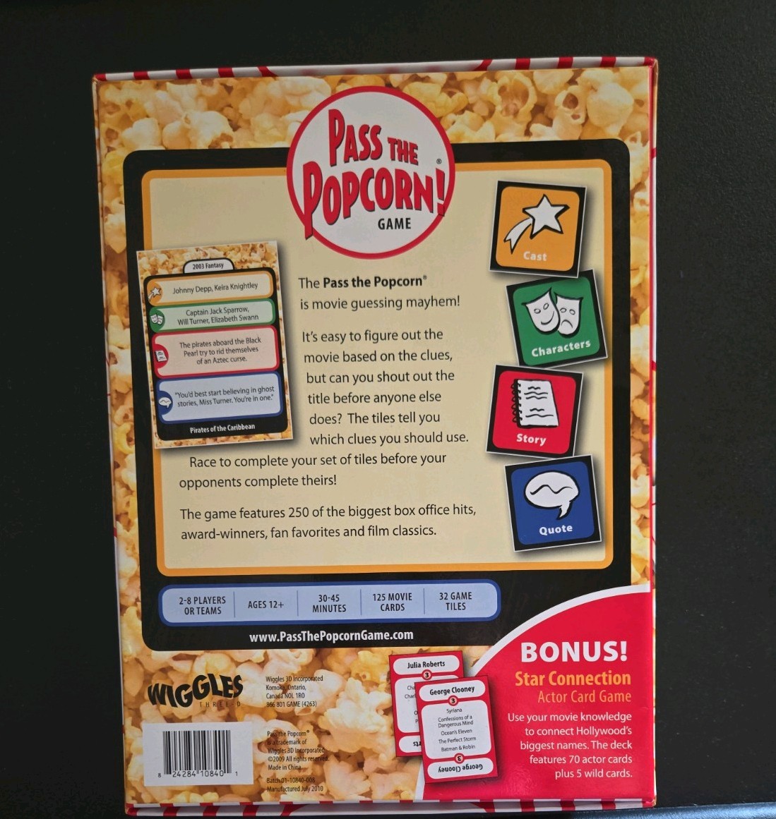 Pass The Popcorn Game Complete Movie Trivia Party Game Wiggles 3D Ages 12+