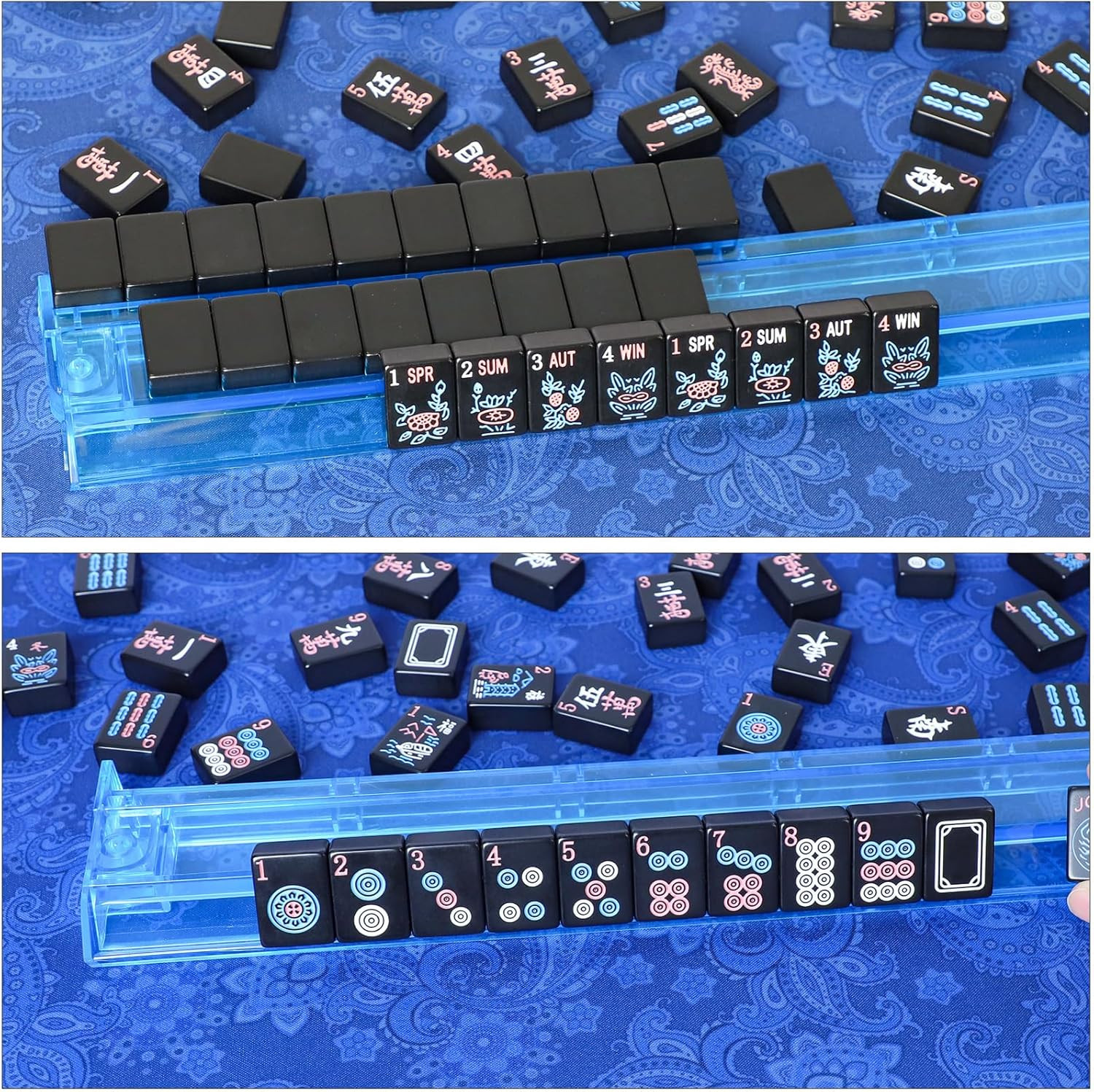 American Mahjong Tiles (1.2”,Tiles Only), 166 Mahjong Tile Set with Black Color