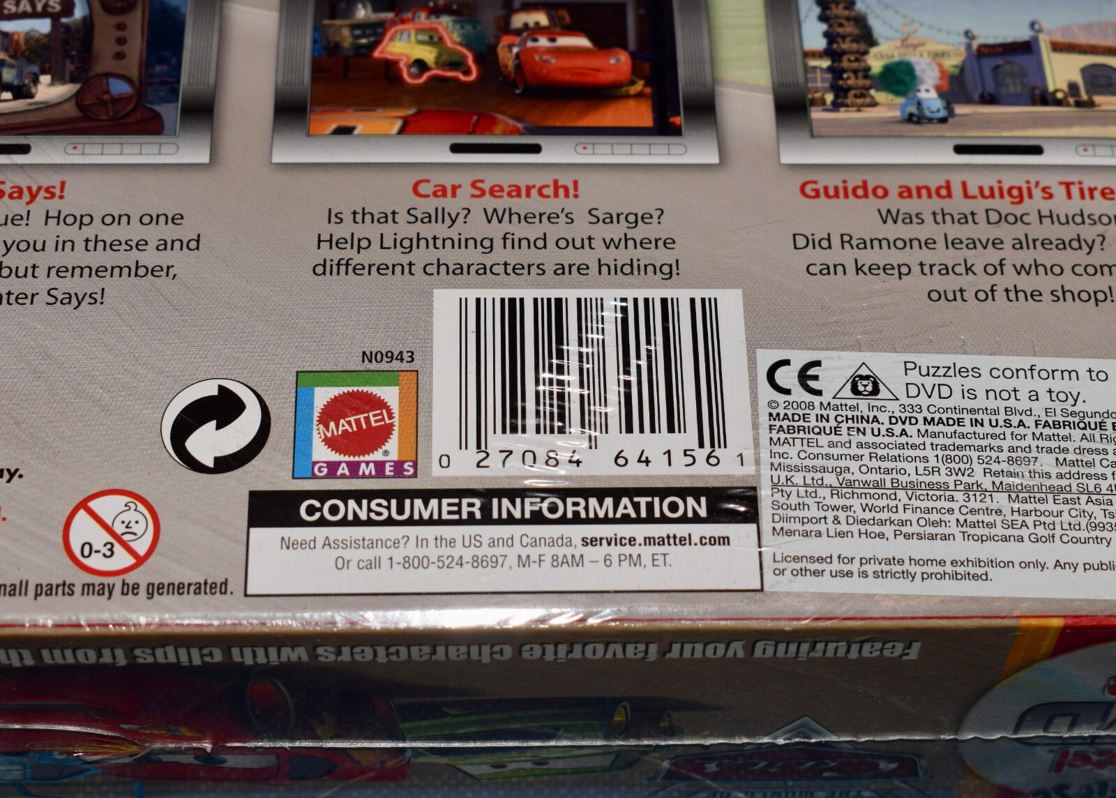 Disney Pixar The World of Cars DVD Game Includes 4 Puzzles & Challenges NEW ~B2