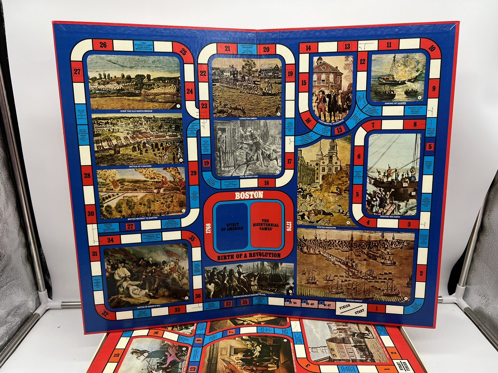 VINTAGE 1975 COACH HOUSE “THE BICENTENNIAL GAMES” 3 BOARD GAMES IN 1 Complete!
