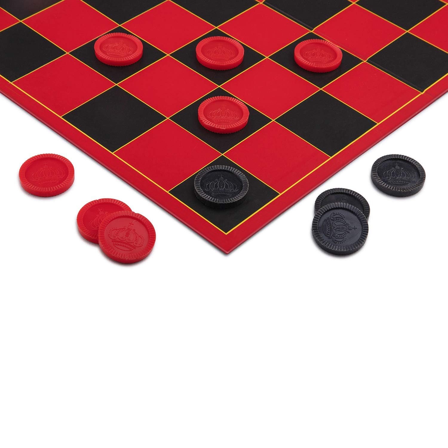 Checkers — Classic Game with Folding Board and Interlocking Checkers